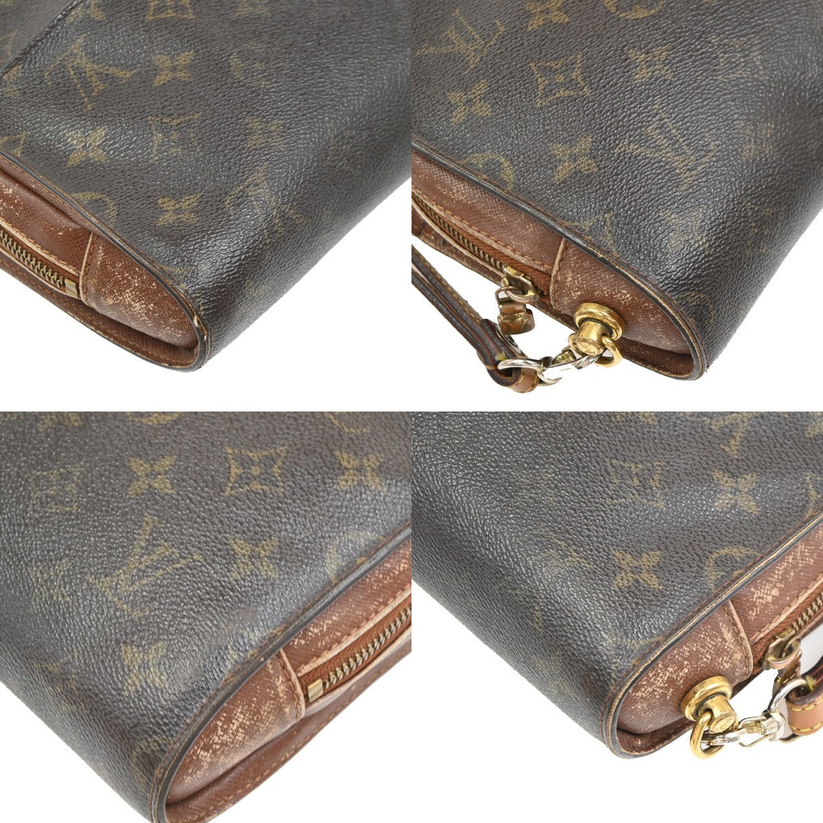 LOUIS VUITTON Orsay Clutch Hand Bag Monogram Leather Brown France M51790 08PA046