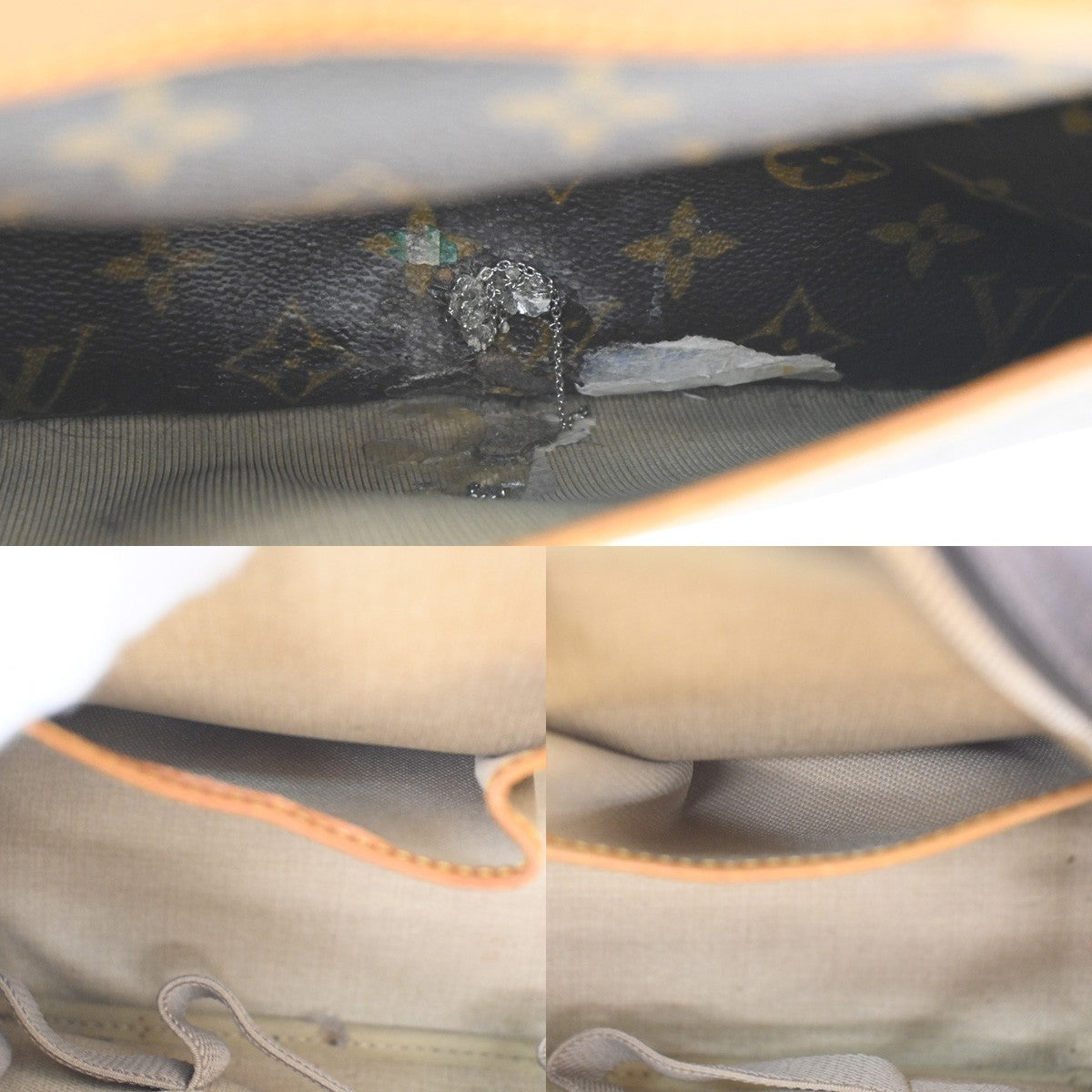 LOUIS VUITTON LV Logo Deauville Hand Bag Monogram Leather Brown M47270 81CA538