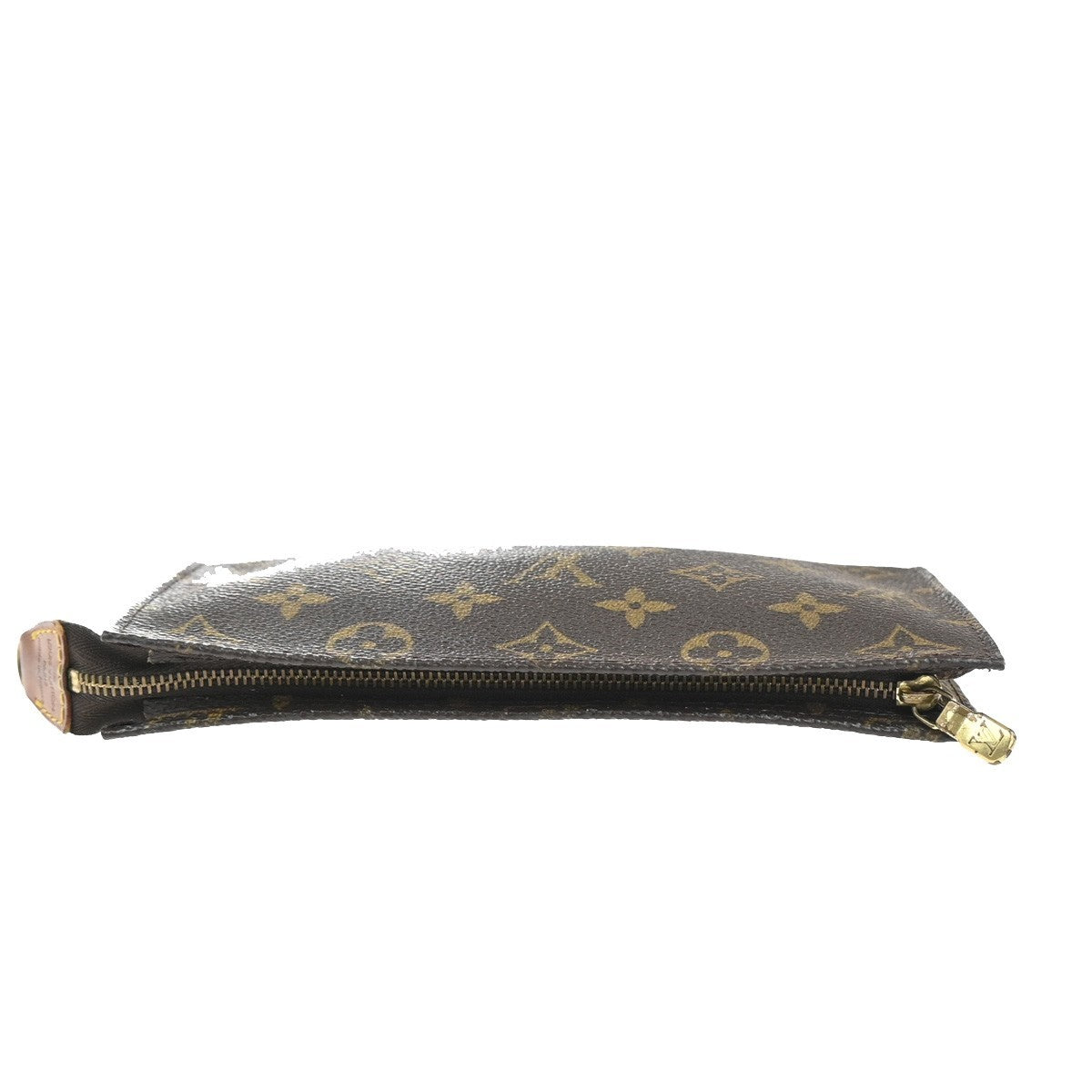 LOUIS VUITTON LV Logo Bucket GM Pouch Bag Monogram Leather Brown GHW 09KP585