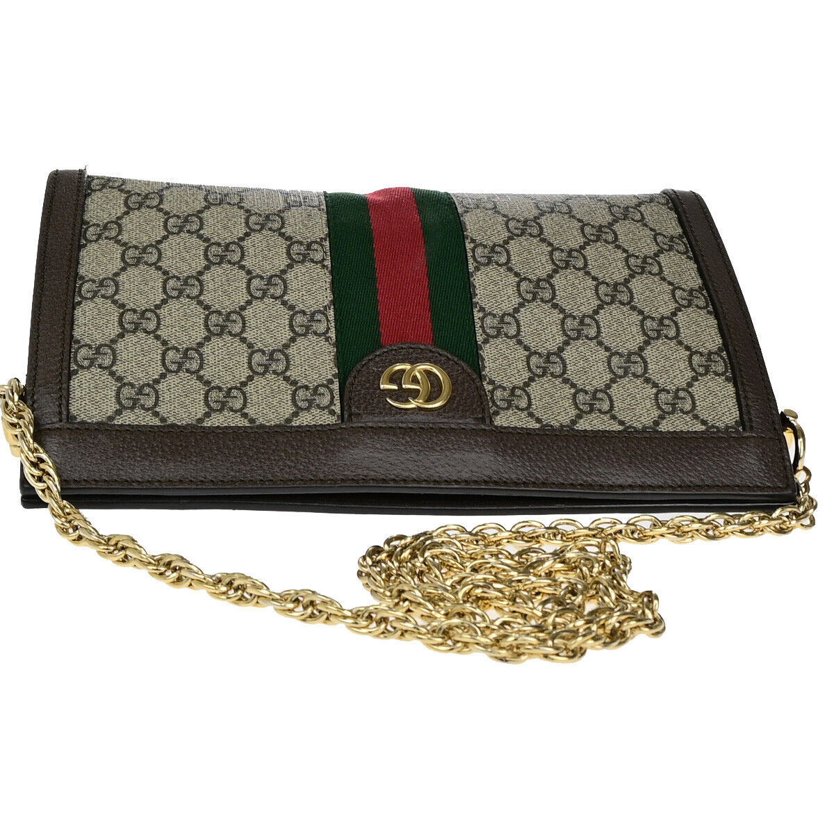 GUCCI Ophidia GG Small 2Way Chain Shoulder Bag Supreme Leather Brown 22YG619