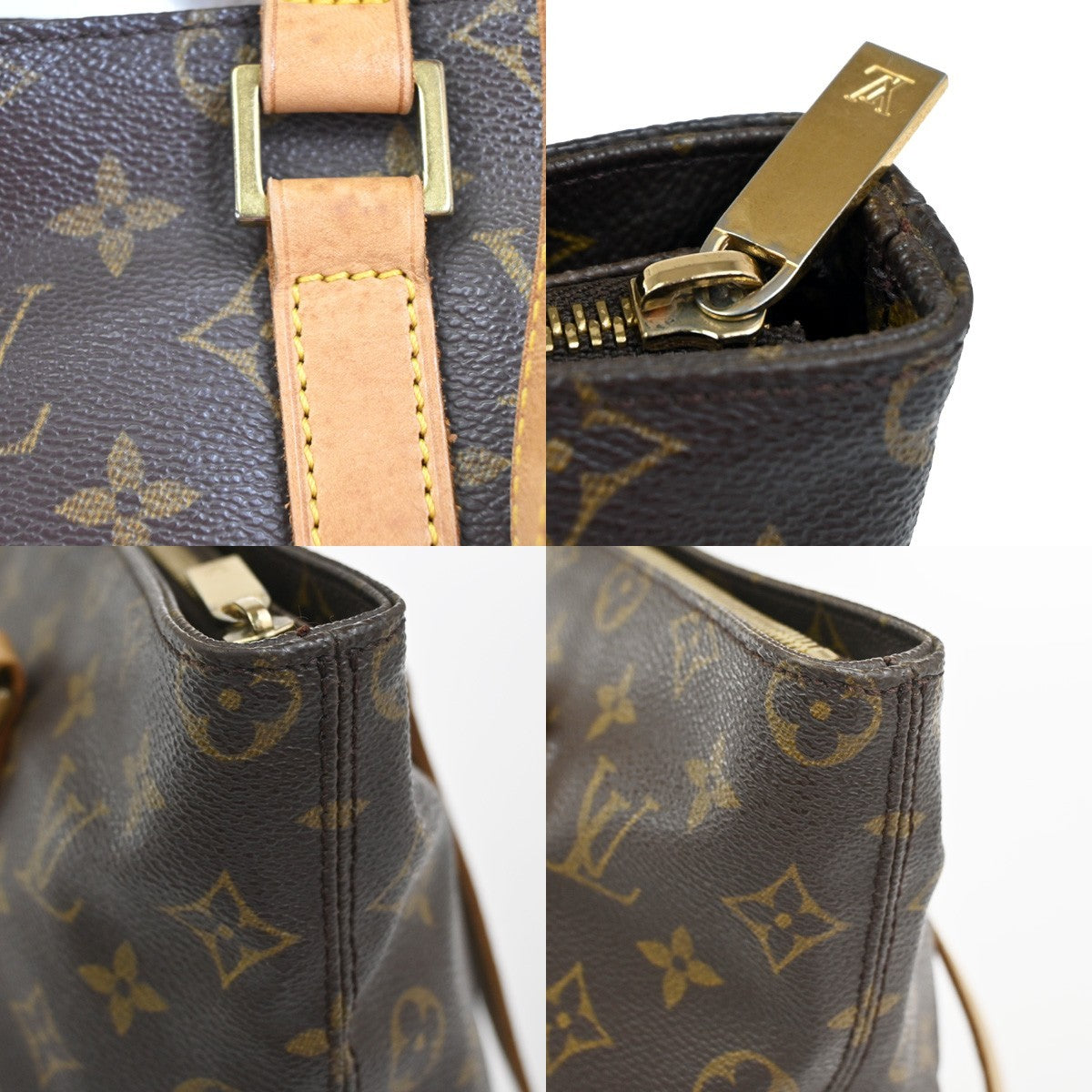 LOUIS VUITTON Cabas Piano Shoulder Bag Monogram Leather Brown M51148 76YJ043
