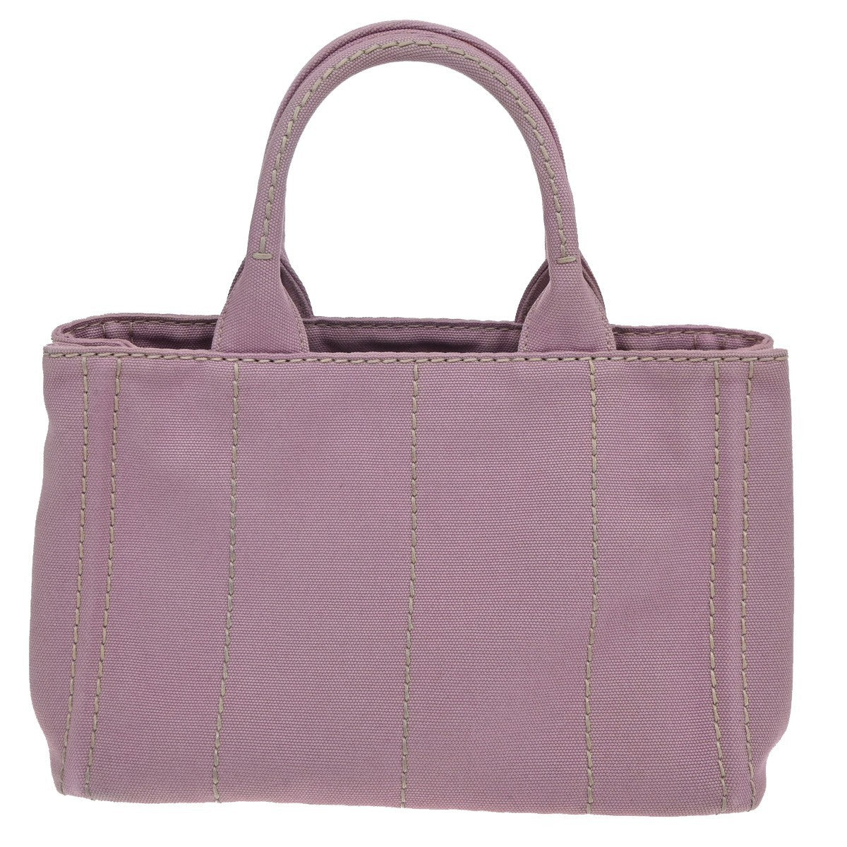 PRADA Logo CANAPA  Hand Tote Bag Canvas Lether Pink GHW Italy 76MA012