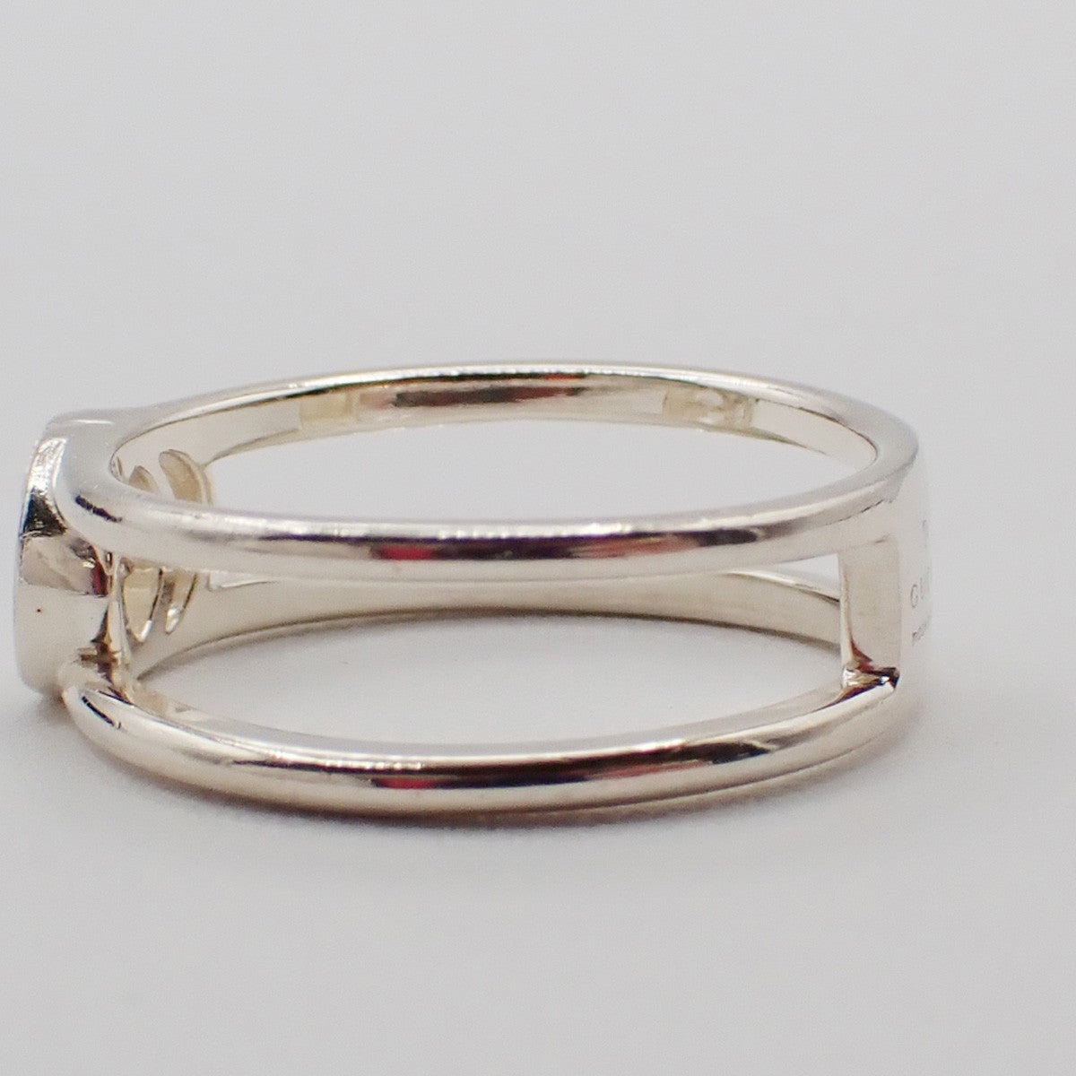 GUCCI Logo Interlocking G Ring Sterling Silver Size JP 12 US 6.5 Italy 60EF899