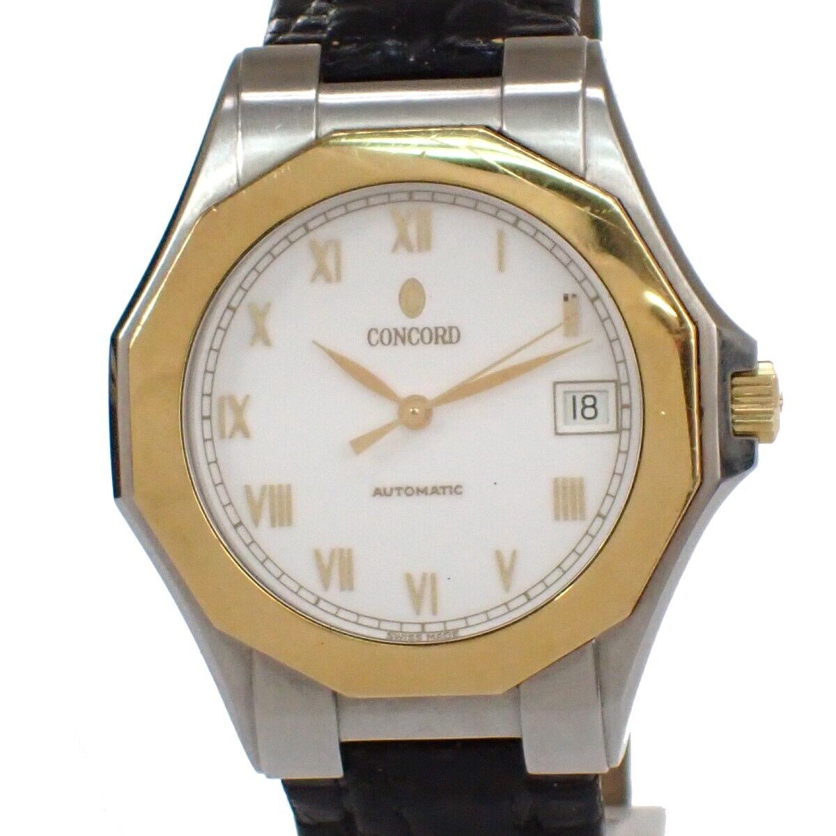 CONCORD Auto Mariner Wrist Watch 38mm 15.A9.112 Leather Gold BK Limited 21GA883
