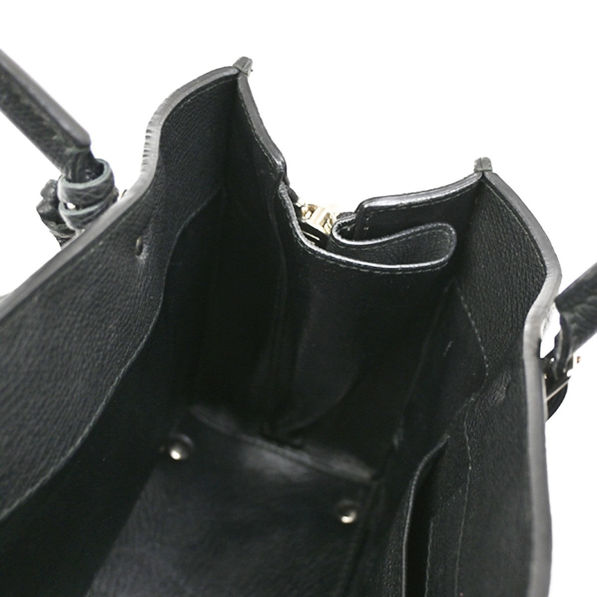 BALENCIAGA Paper Mini Shoulder Hand Bag Leather Black SHW Mirror 46RL476