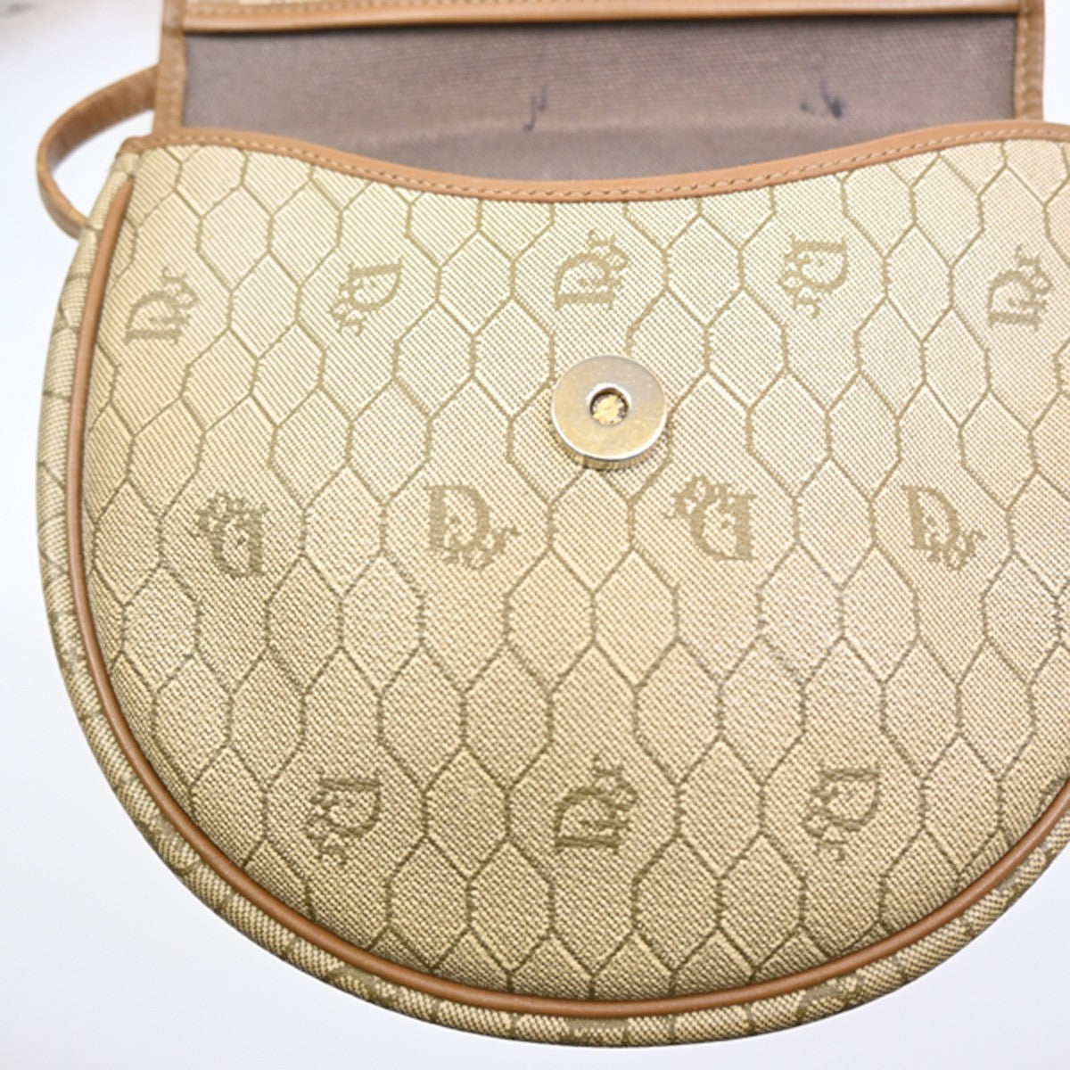 CHRISTAIAN DIOR Honeycomb Shoulder Bag PVC Leather BE GHW France 30MA278