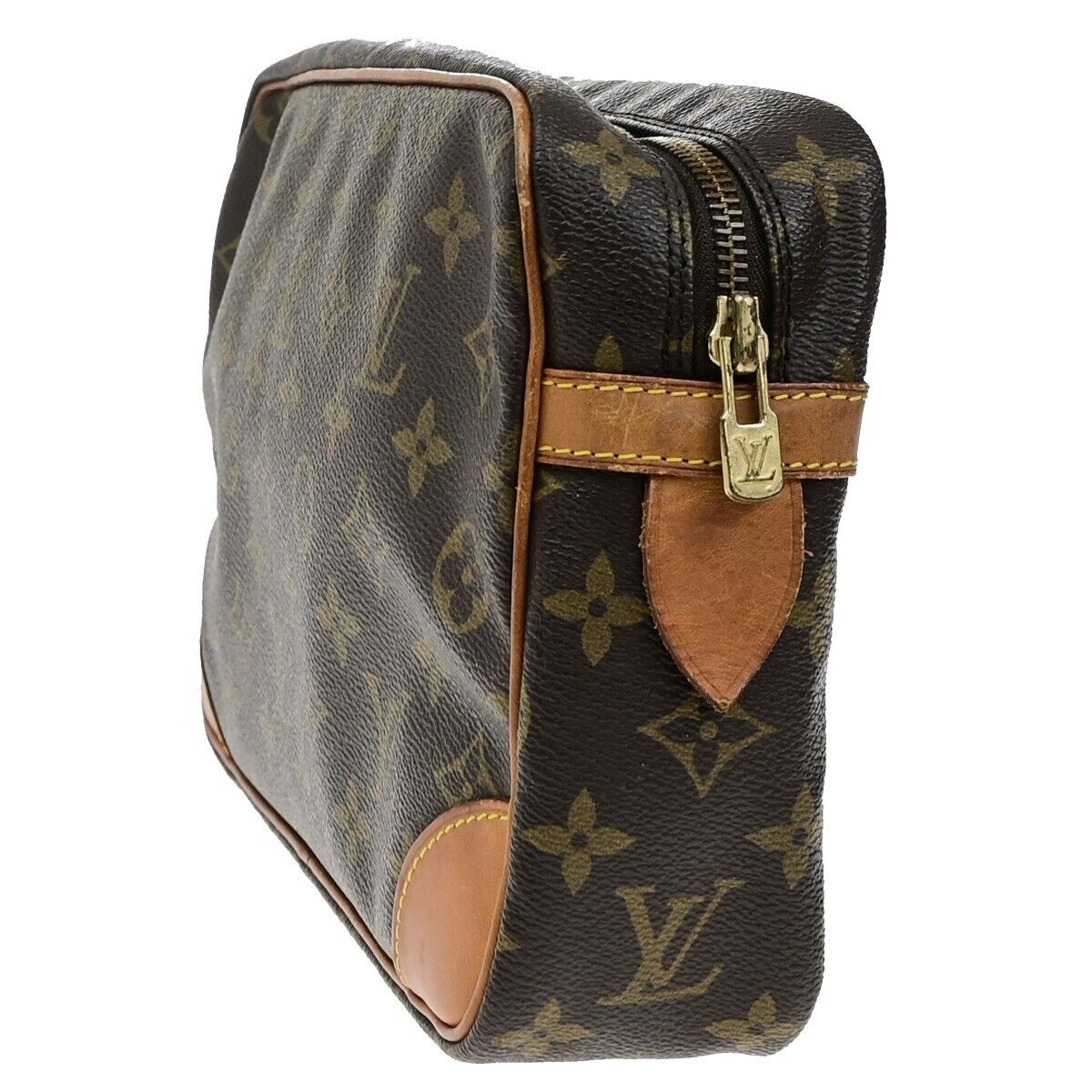LOUIS VUITTON Compiegne 28 Clutch Bag Monogram Leather Brown GHW M51845 63ED999