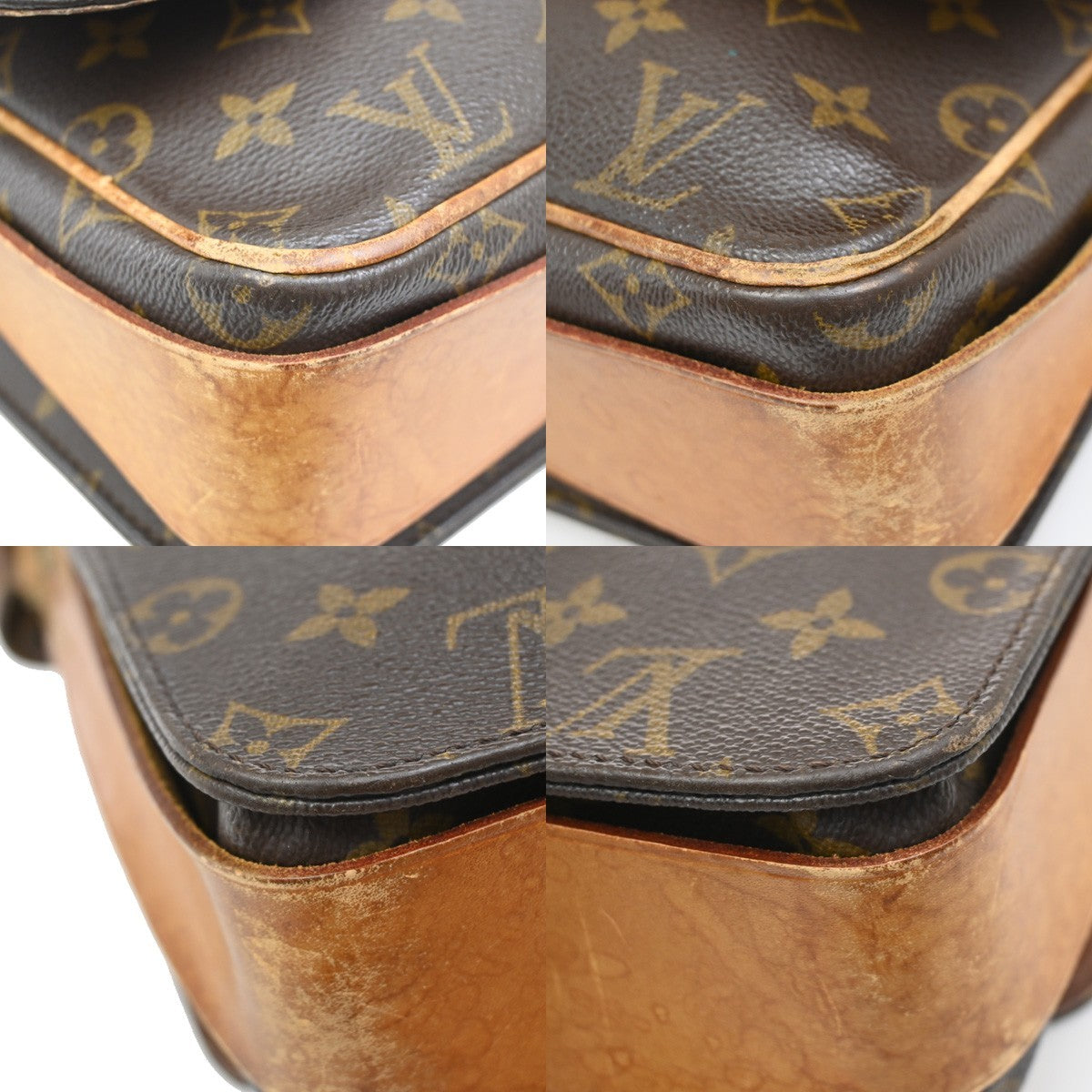 LOUIS VUITTON Cartouchiere MM Shoulder Bag Monogram Leather Brown M51253 69EF874