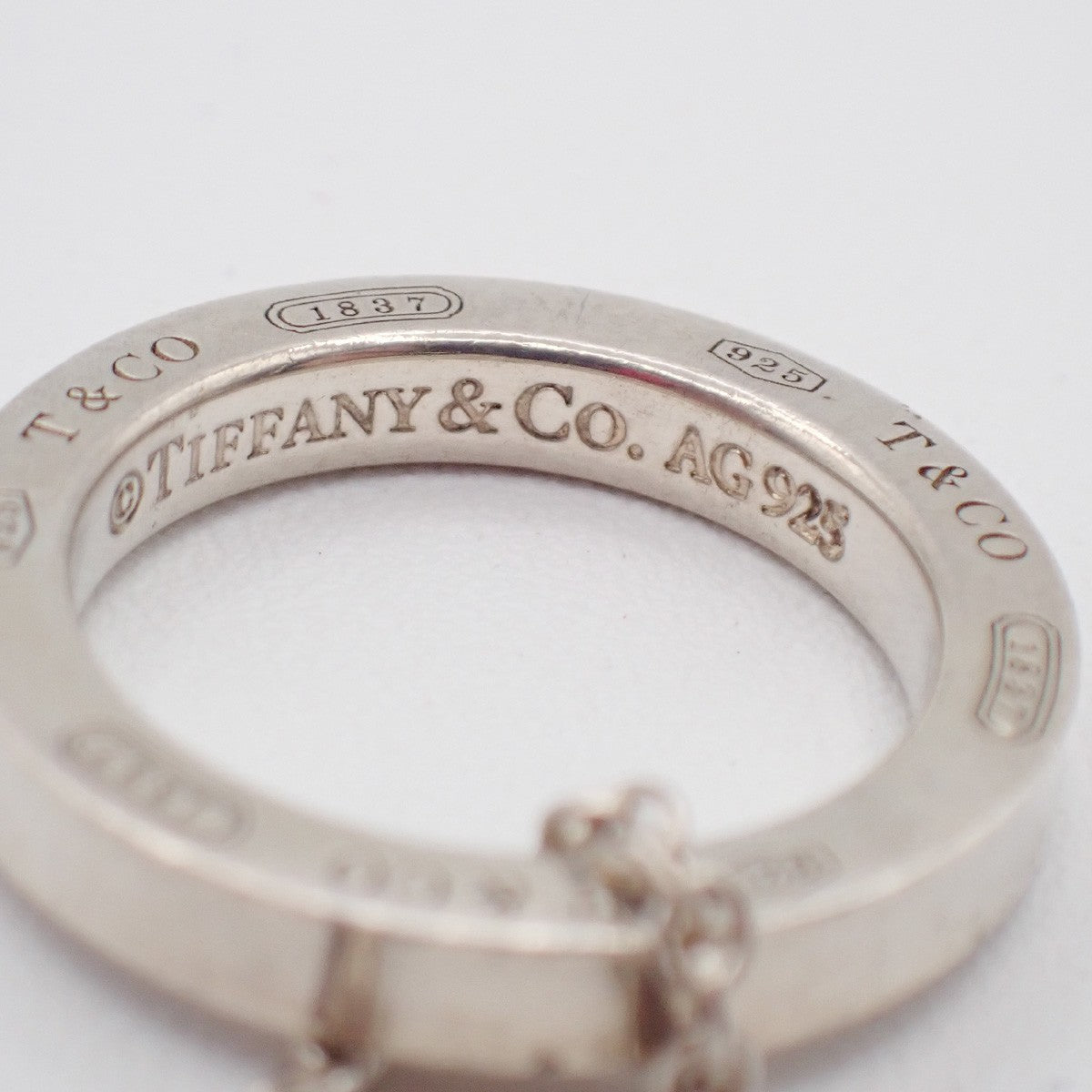 Tiffany & Co. Logo 1837 Circle Chain Necklace Pendant Silver Ag 925 02KC761