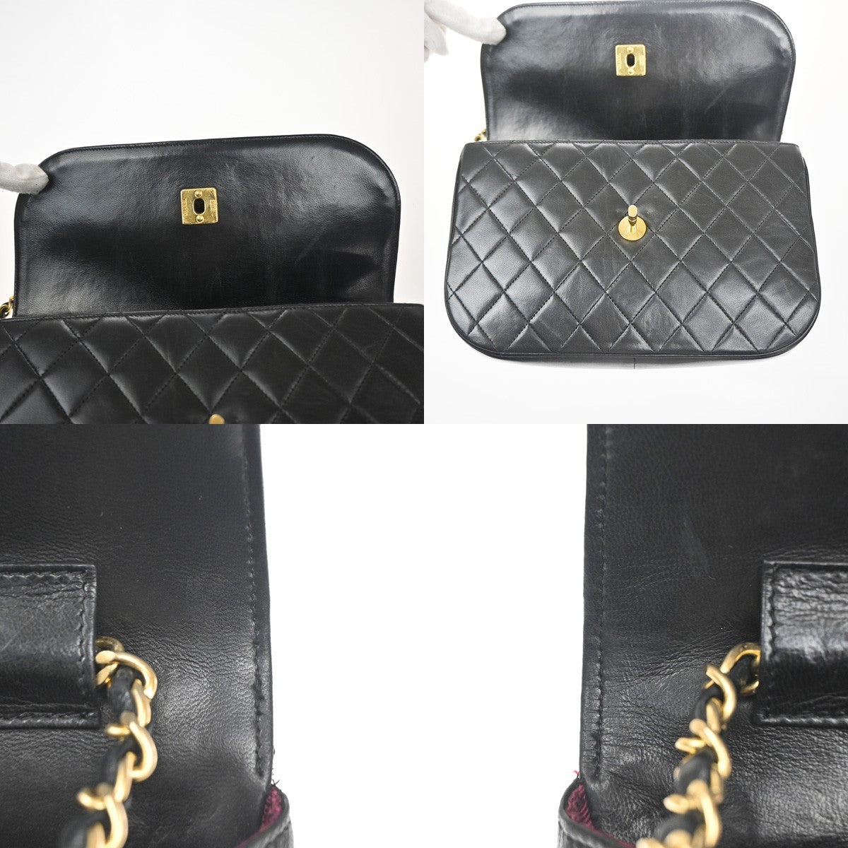CHANEL CC Logo Double Flap Chain Shoulder Bag Leather Black GHW France 677RL953