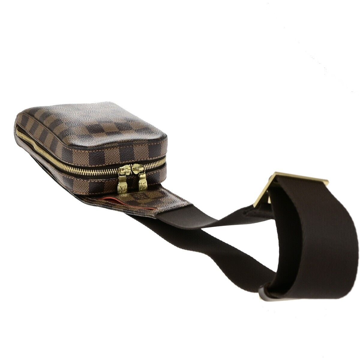 LOUIS VUITTON Geronimos Bum Body Bag Damier Ebene Leather Brown N51994 11ED032