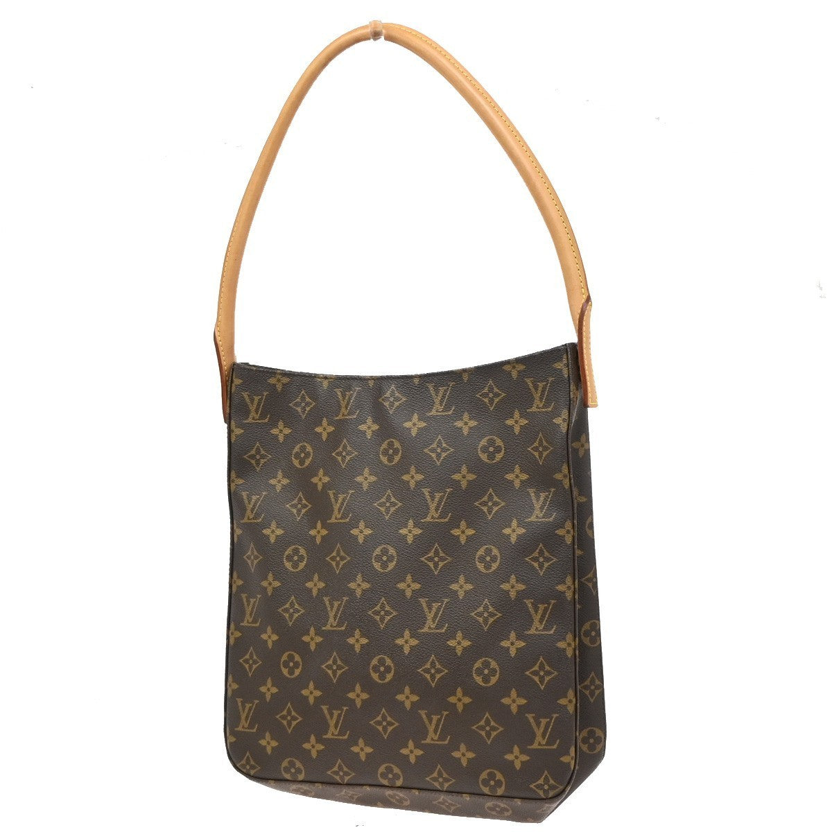 LOUIS VUITTON Logo Looping GM Shoulder Bag Monogram Leather Brown M51145 12KC962