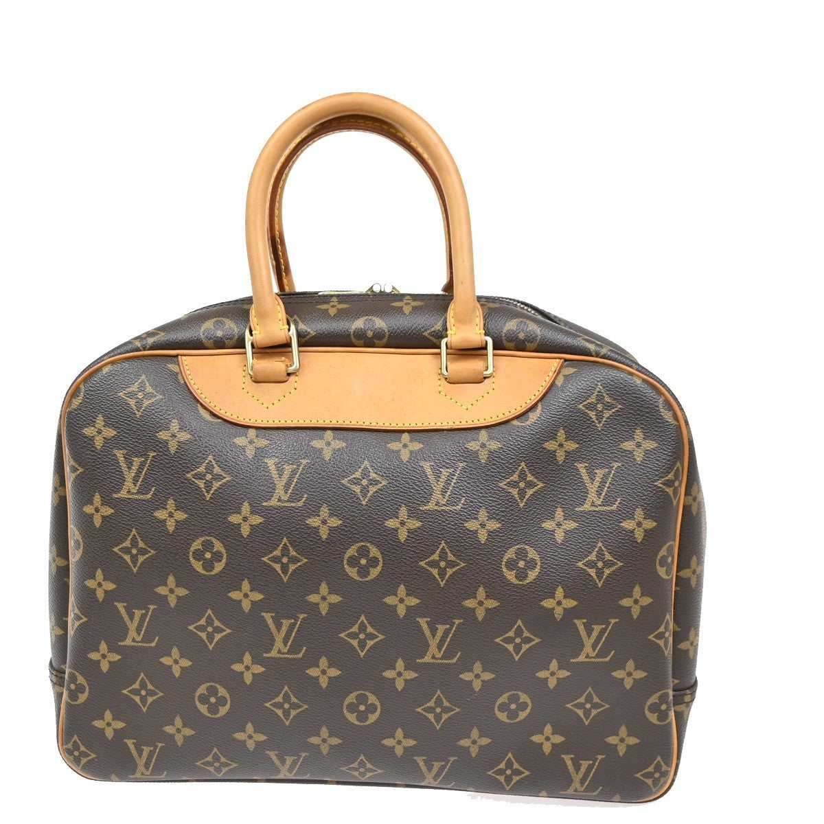 LOUIS VUITTON LV Logo Deauville Hand Bag Monogram Leather Brown M47270 34KC421