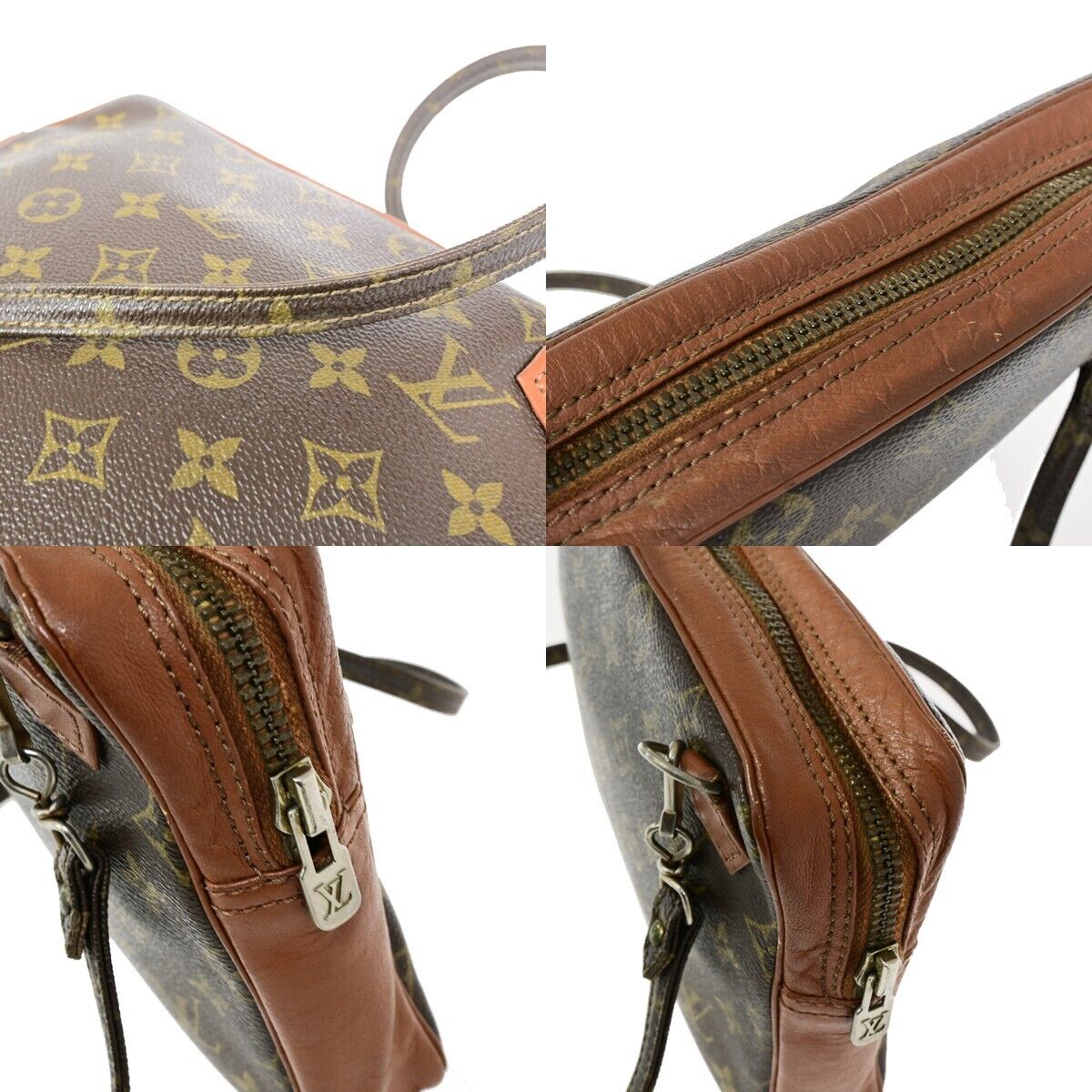 LOUIS VUITTON Pochette Sport Clutch Shoulder Bag Monogram Leather Brown 61EB425