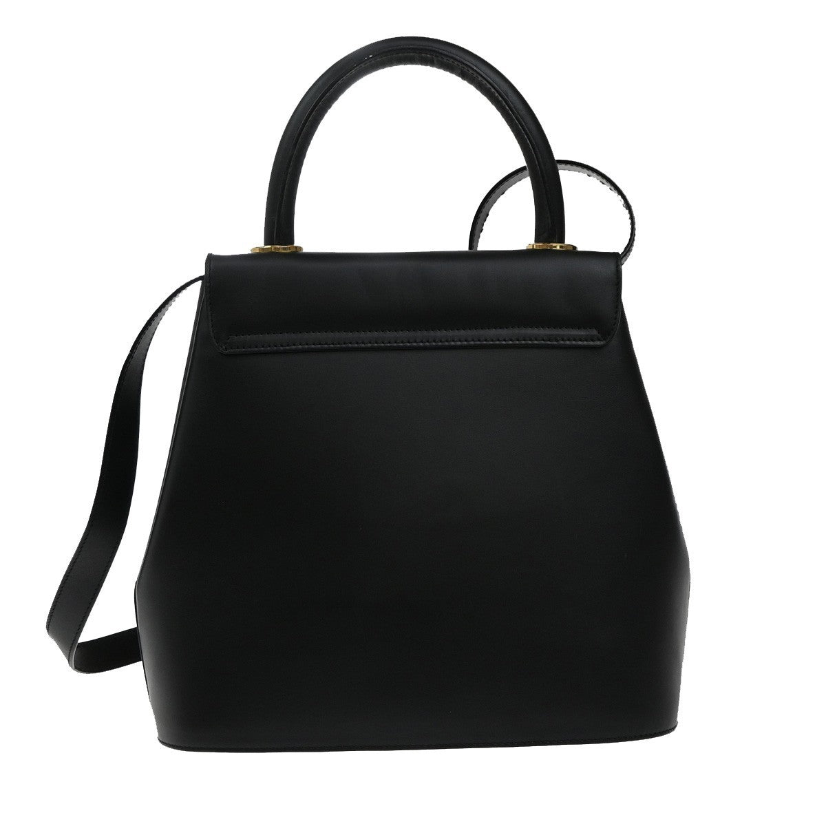 SALVATORE FERRAGAMO Logo Shoulder Bag Leather Black Italy 31RF878