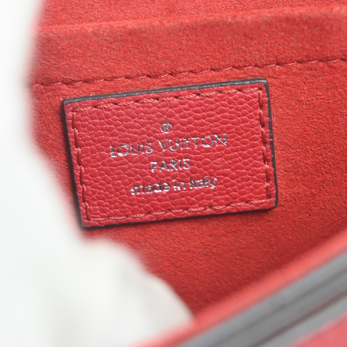 LOUIS VUITTON Very Messenger 2way Shoulder Hand Bag Monogram Leather Red 52MA426