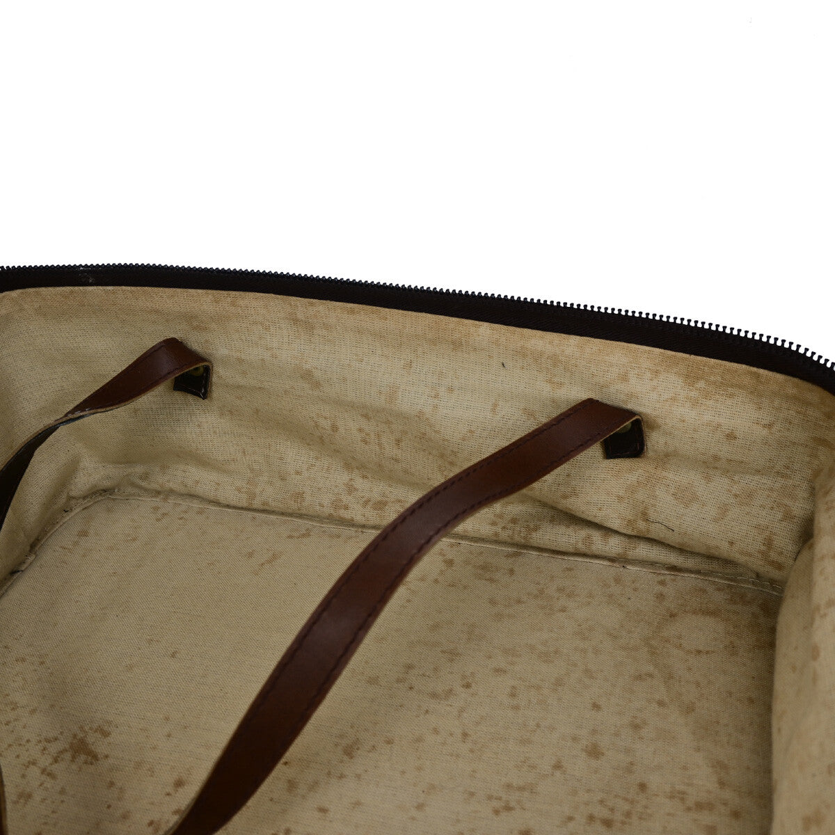 FENDI Logo Zucca Pattern Suitcase Travel Hand Bag Canvas Leather Brown 36YG733