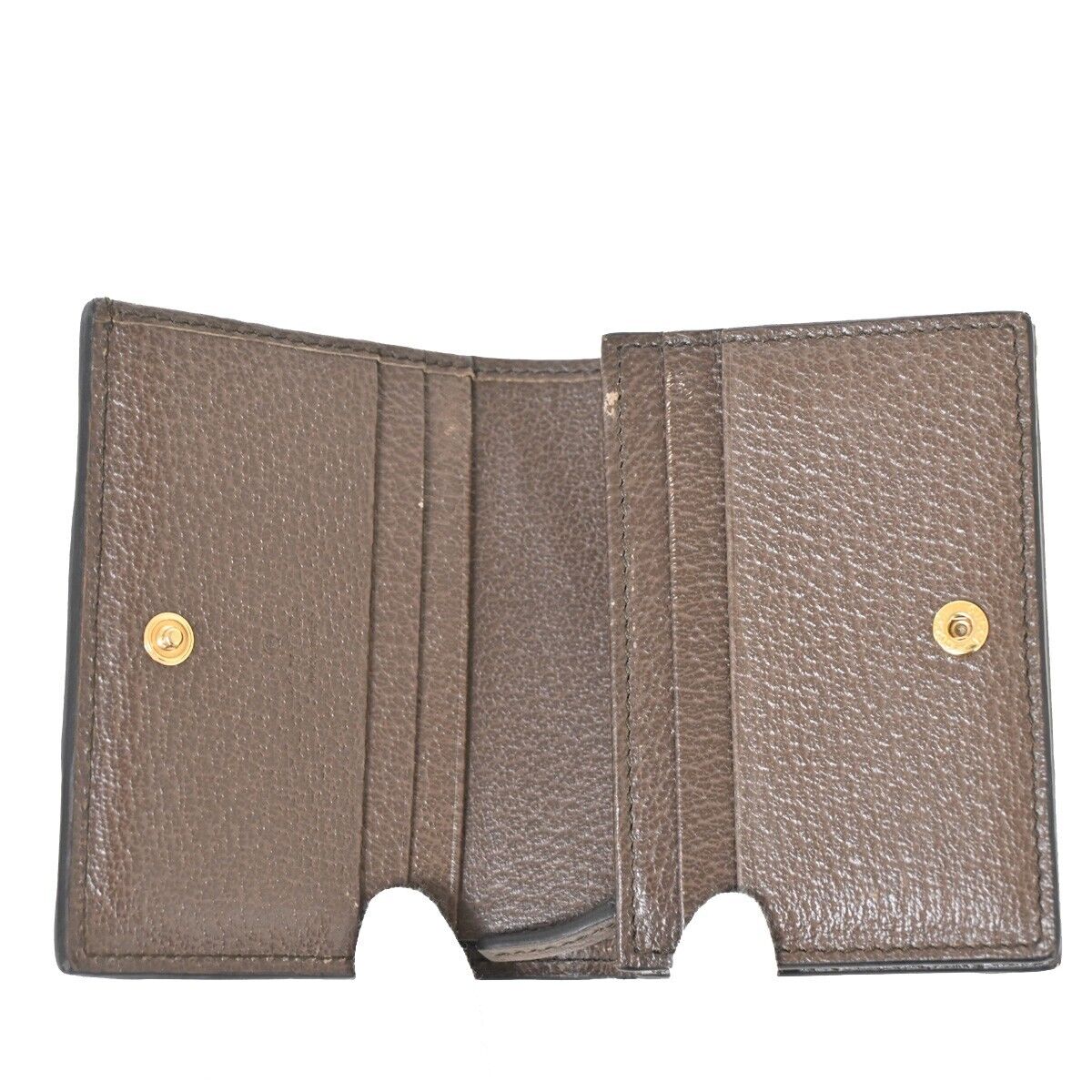 GUCCI Logo GG Ophidia Bifold Wallet Purse Supreme Leather Brown Gold 36SH364
