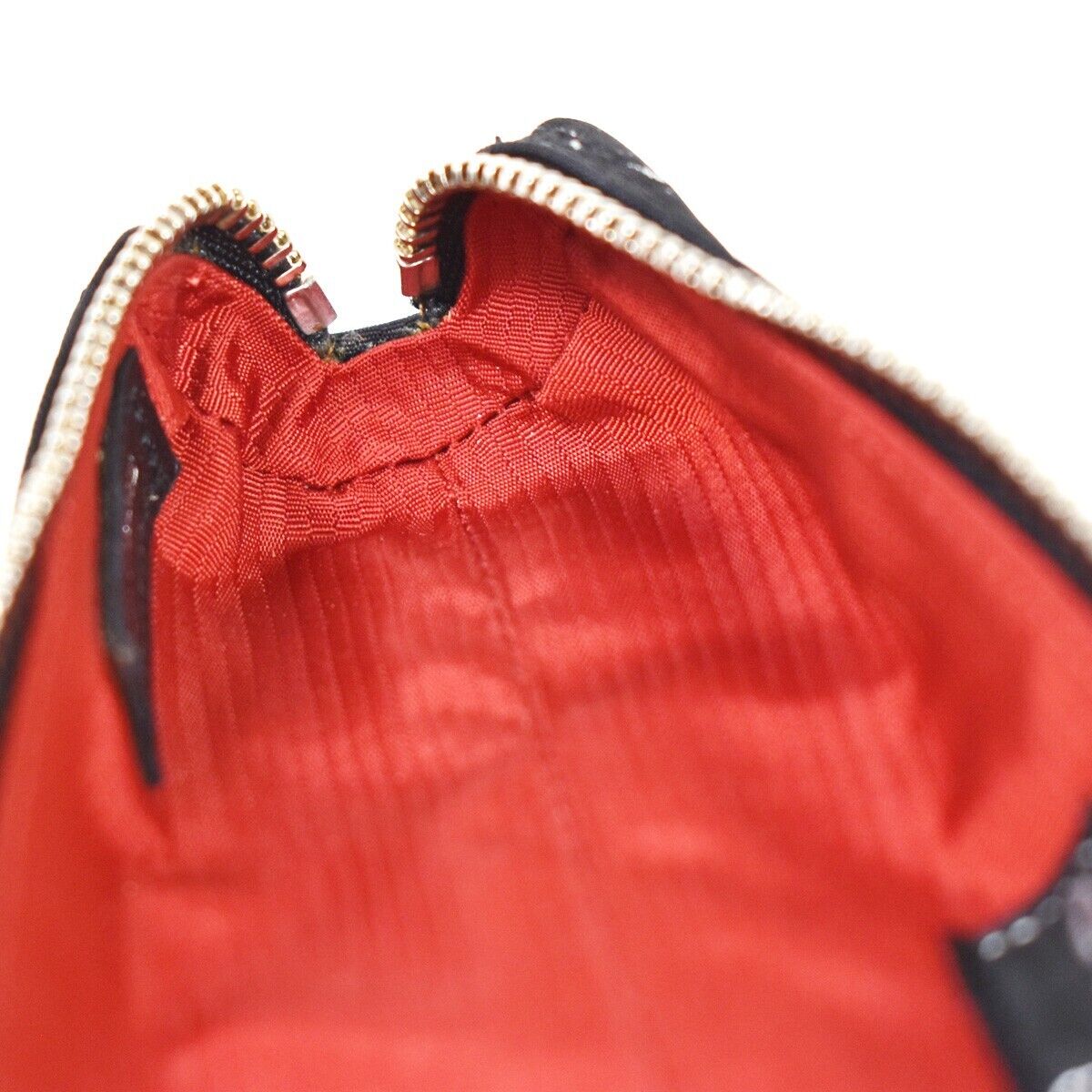 CHANEL CC Logo Travel Line Pen Case Pouch Nylon Black Silver France 04RH703