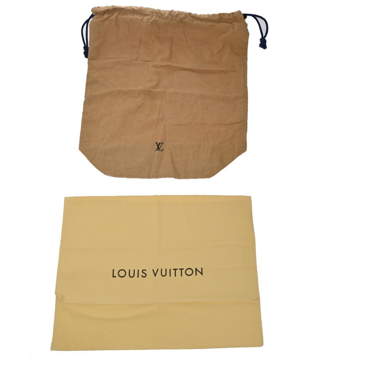LOUIS VUITTON Logo 10 Set Dust Bag Drawstring Canvas Cotton Beige Brown 09KP179