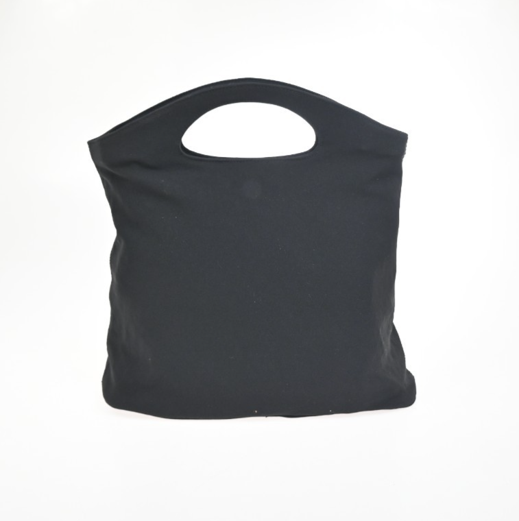 SALVATORE FERRAGAMO Reversible Hand Tote Bag Suede Nylon Black SHW Italy 68ZA345