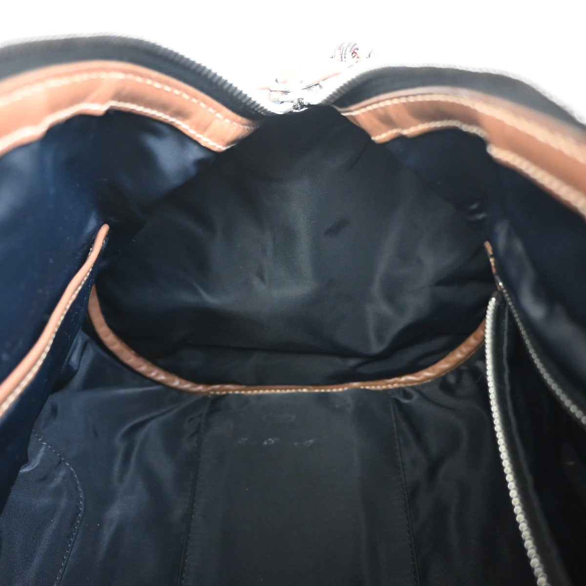 BURBERRY Logo Travel Hand Bag Nylon Leather Brown SHW Italy 69YH285