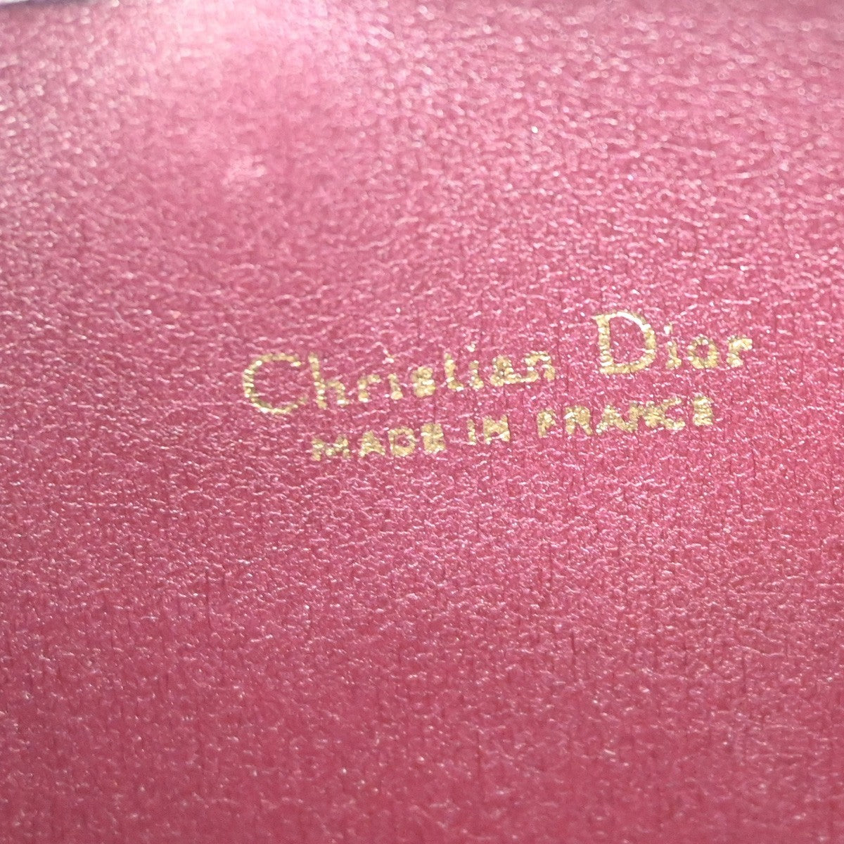 CHRISTIAN DIOR CD Logo Trotte Mini Pouch Canvas Leather Red GHW France 68ZA367