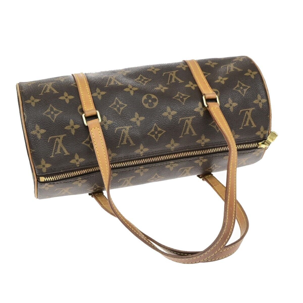 LOUIS VUITTON Logo PAPILLON 30 Hand Bag Monogram Leather Brown M51365 86ED925