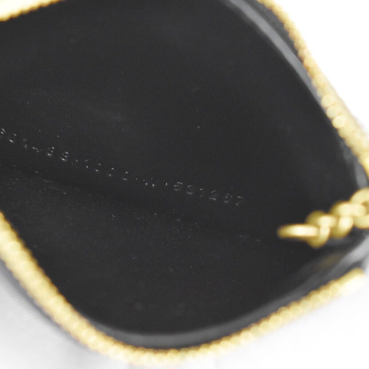 BALENCIAGA BB Logo Coin Wallet Purse Key Ring Leather Black Gold Italy 65RH003