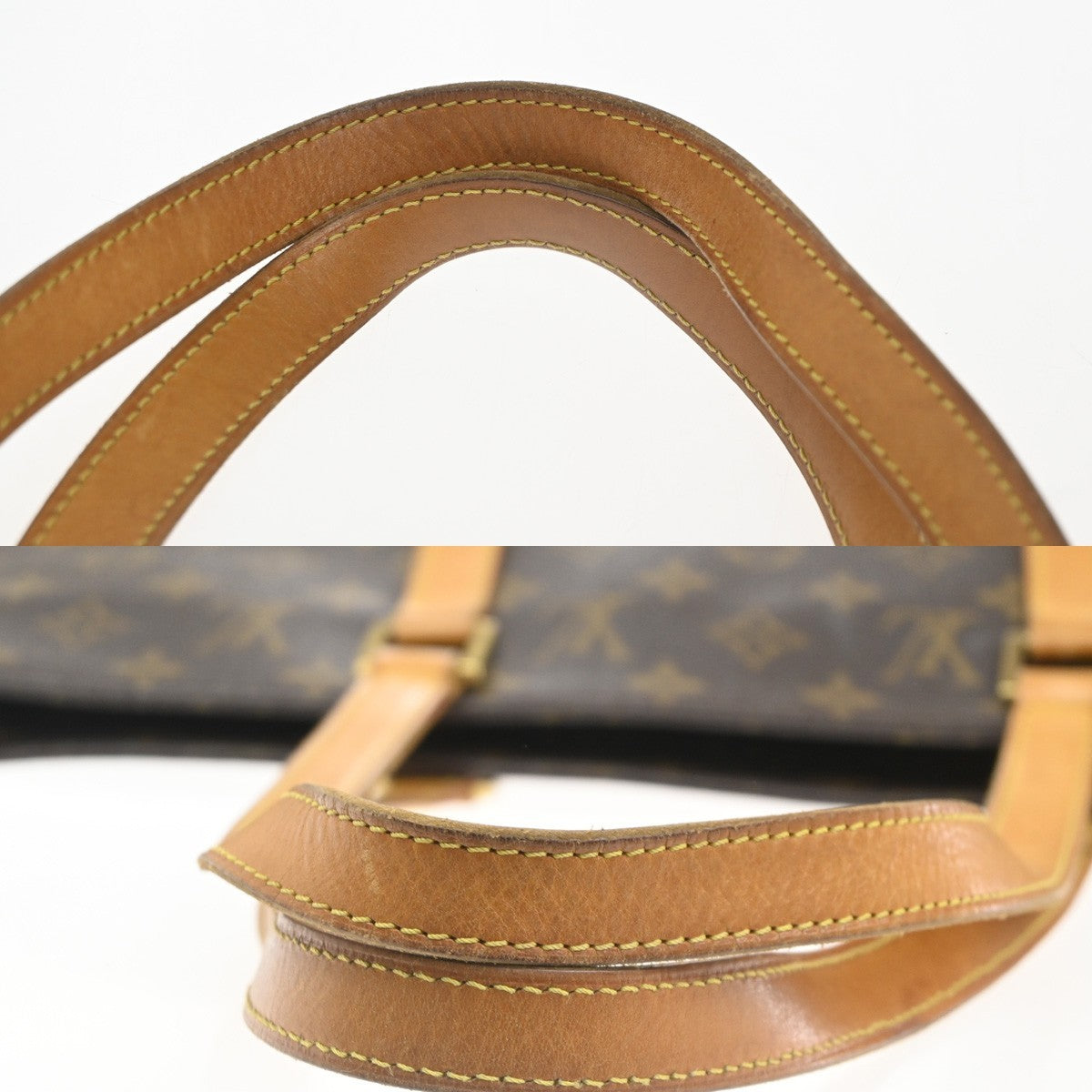 LOUIS VUITTON Logo Luco Shoulder Tote Bag Monogram Leather Brown M51155 74CA733
