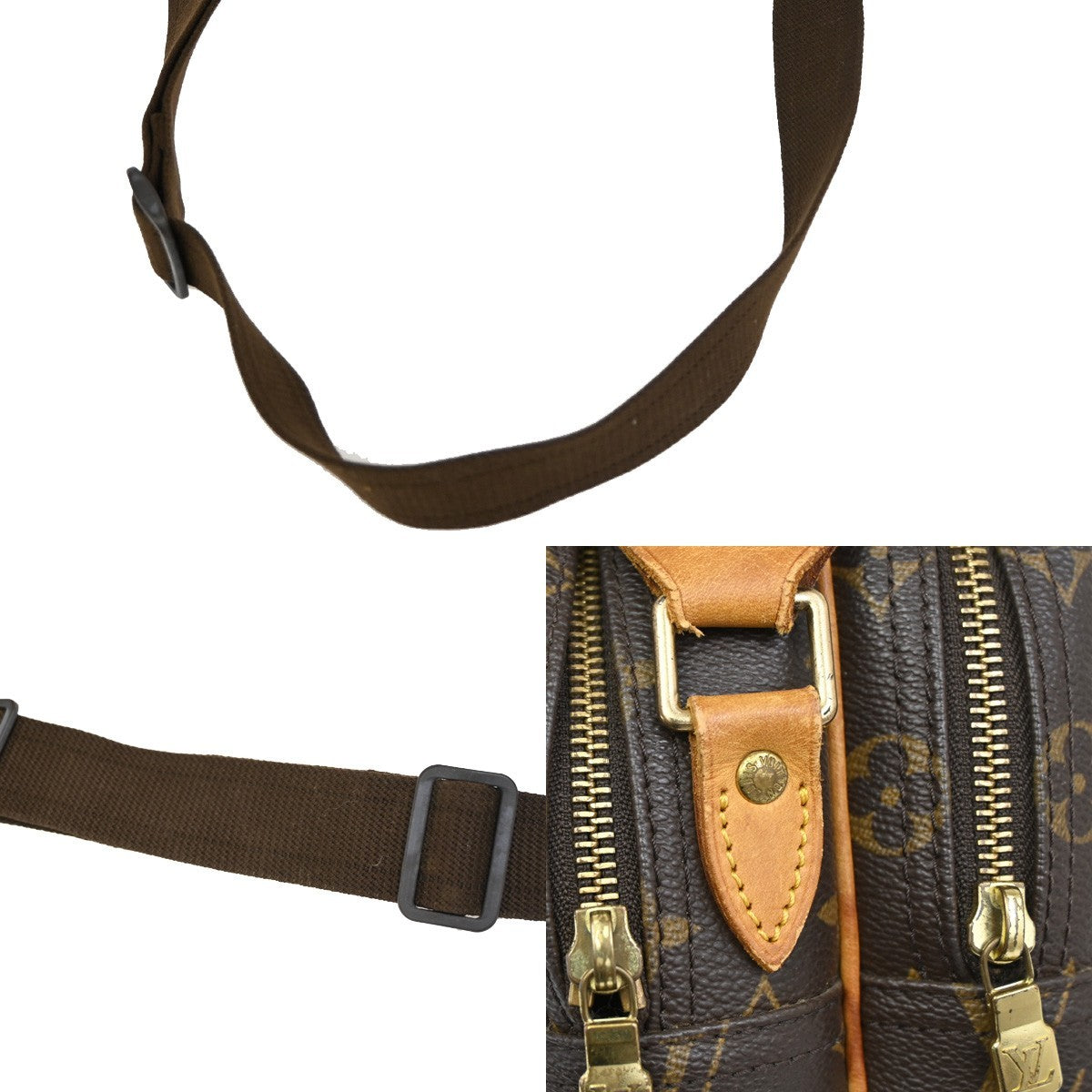 LOUIS VUITTON Reporter PM Crossbody Shoulder Bag Monogram Leather M45254 80TA139