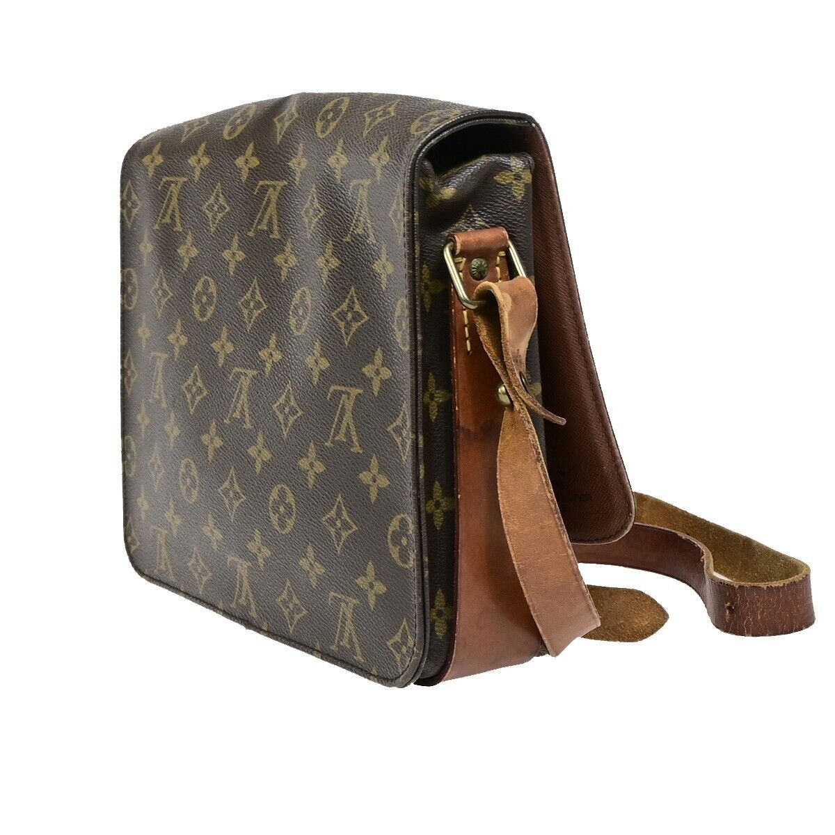 LOUIS VUITTON Cartouchiere GM Shoulder Bag Monogram Leather Brown M51252 65YF284