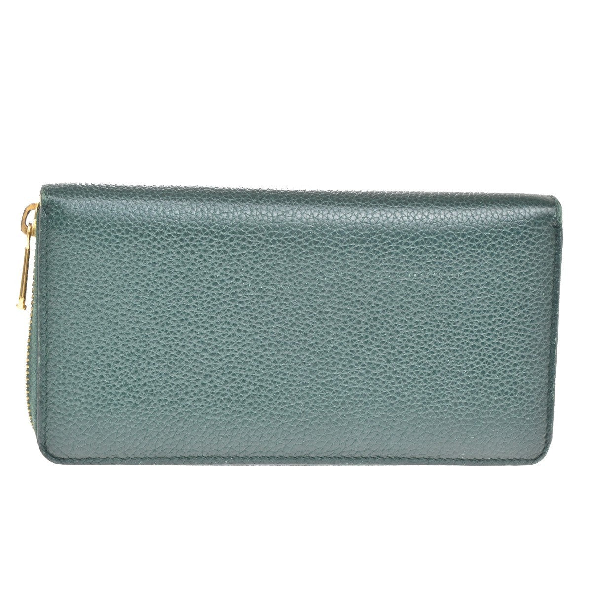 GUCCI G Horsebit Zip-around Long Wallet Leather Green GHW Italy 69CA415
