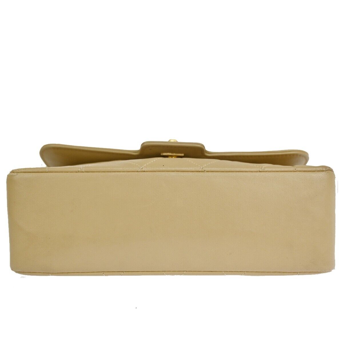 CHANEL CC Logo Matelasse Chain Shoulder Bag Leather Beige GHW Vintage 318RJ477