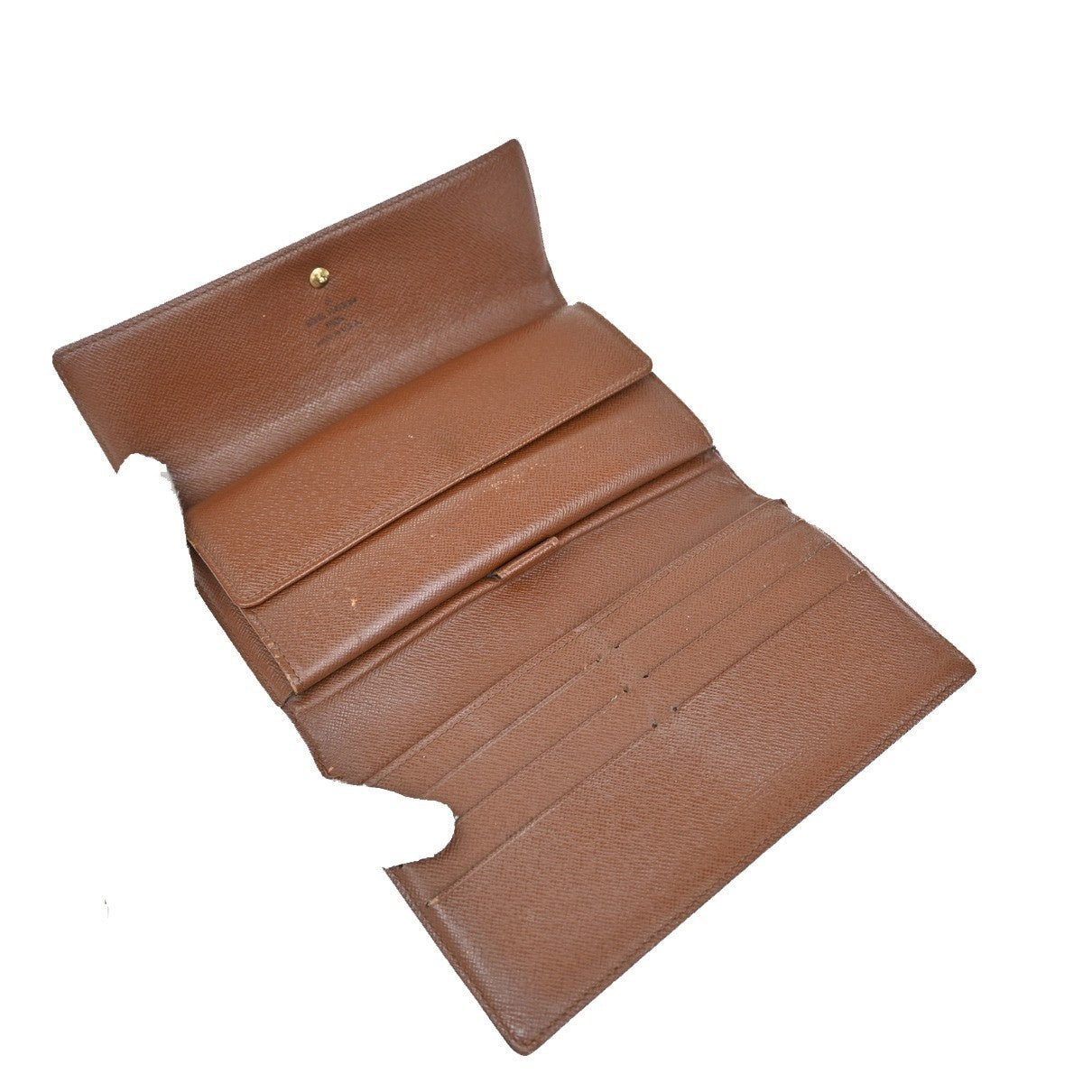LOUIS VUITTON LV Logo 3 Set Bifold Trifold Wallet Monogram Leather Brown 63EG031