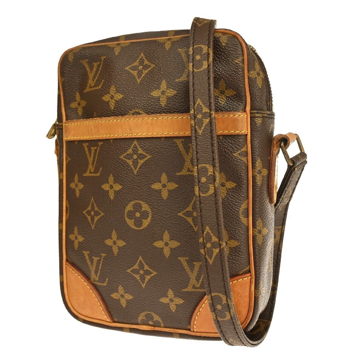 LOUIS VUITTON Danube Shoulder Bag Monogram Leather Brown France M45266 31GA141