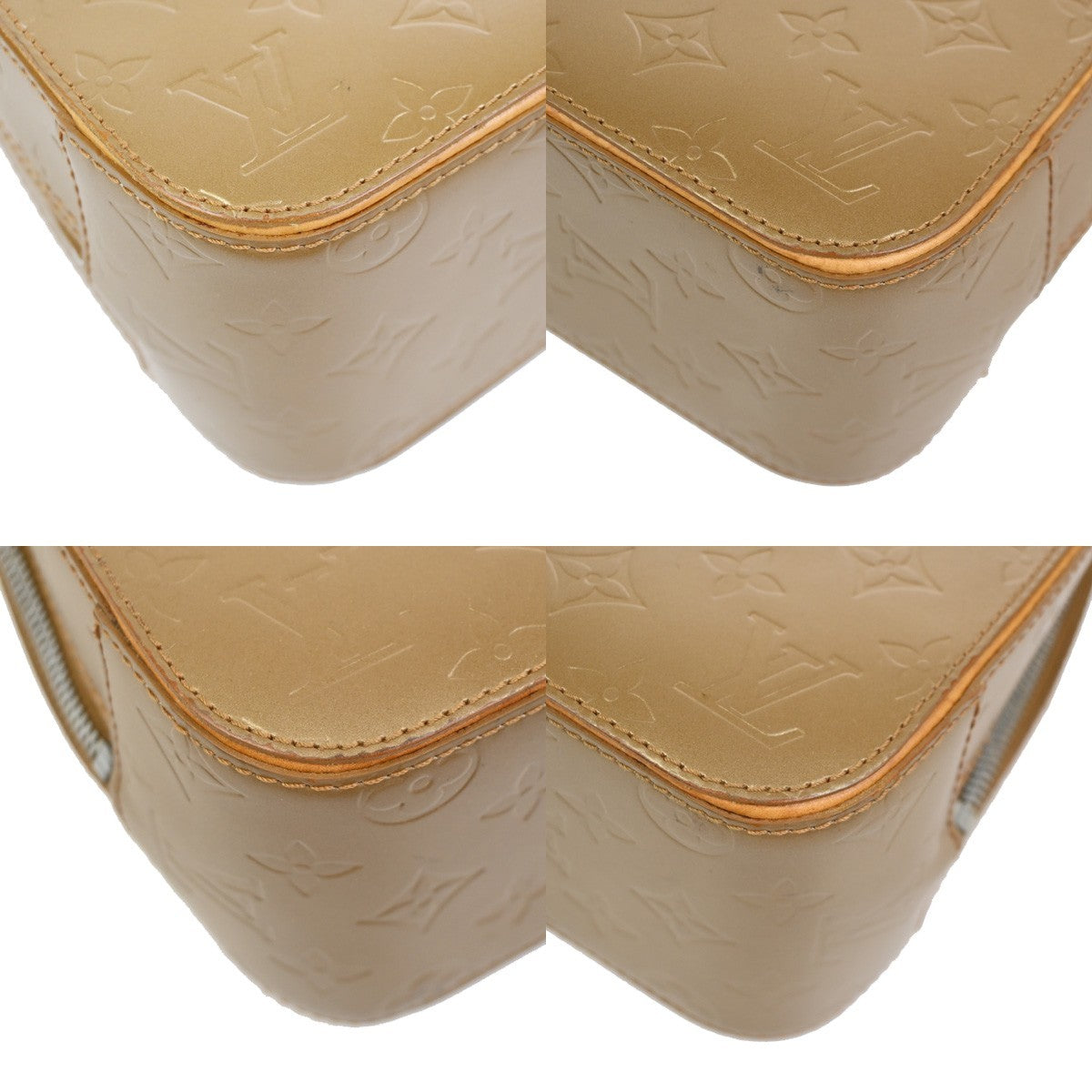 LOUIS VUITTON Shelton Hand Bag Monogram Mat Leather Gold France M55177 34KC917