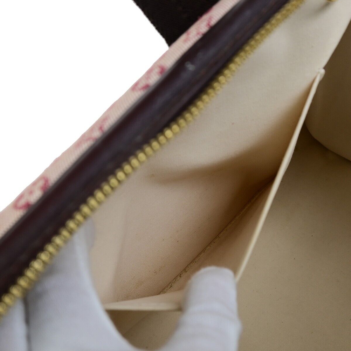 LOUIS VUITTON Logo Josephine GM Hand Bag Monogram Mini Canvas Red M92213 83EC887