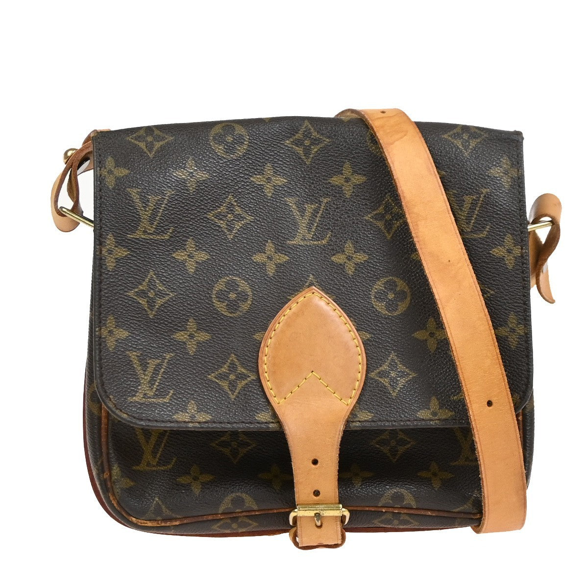 LOUIS VUITTON Cartouchiere MM Shoulder Bag Monogram Leather Brown M51253 78SA065