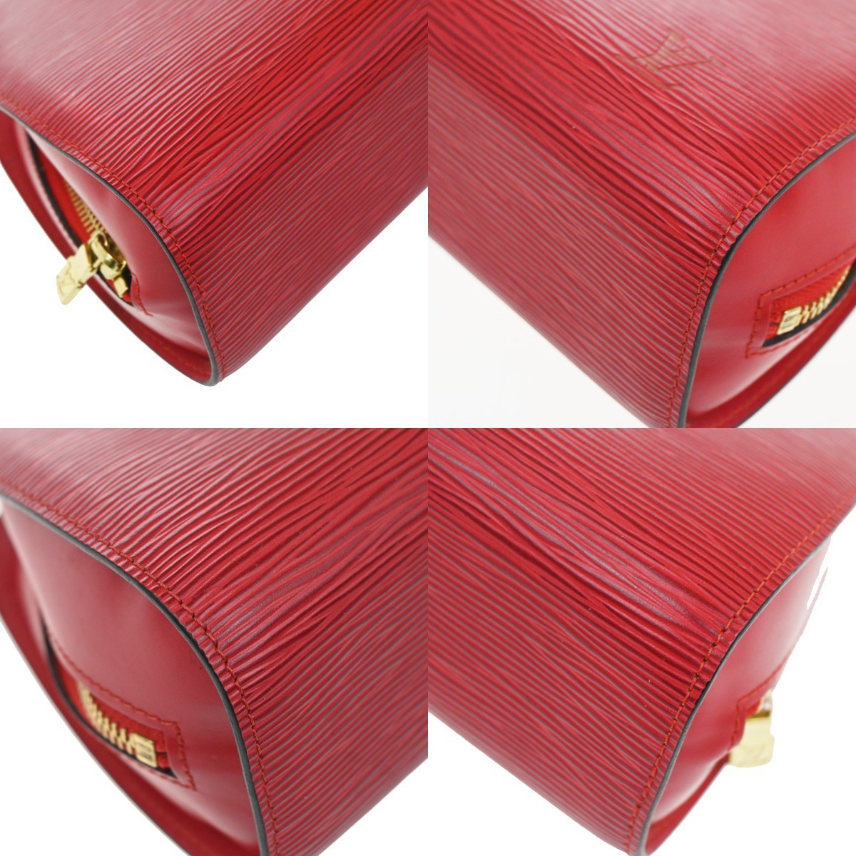 LOUIS VUITTON LV Logo Dauphine MM Pouch Bag Epi Leather Red M48457 05KP581