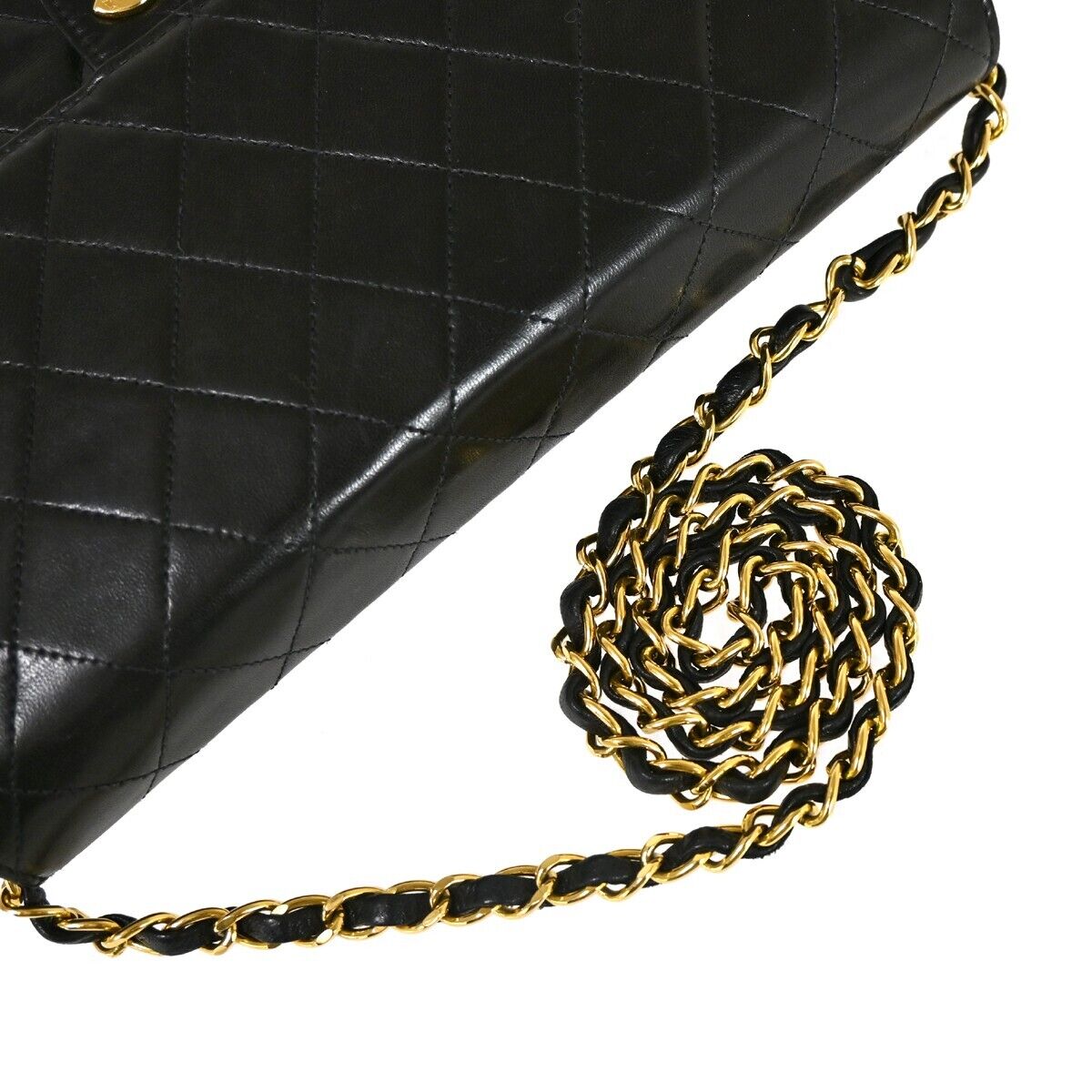 CHANEL CC Matelasse 25 Chain Shoulder Bag Leather Black GHW Vintage 880RJ063