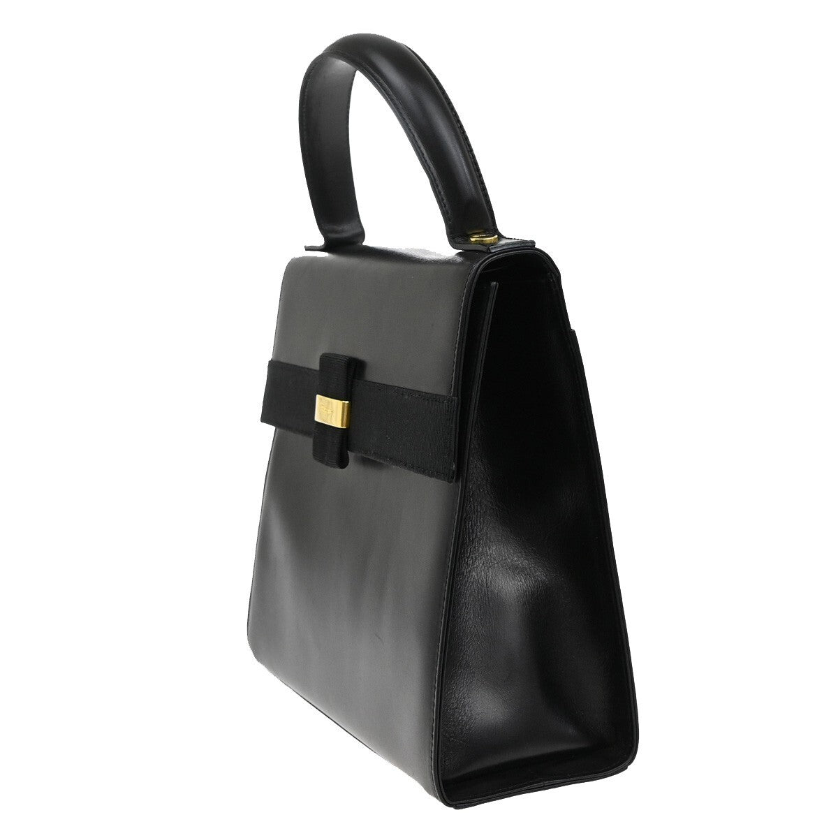 SALVATORE FERRAGAMO Vara 2Way Shoulder Hand Bag Leather Black GHW Italy 39FB617