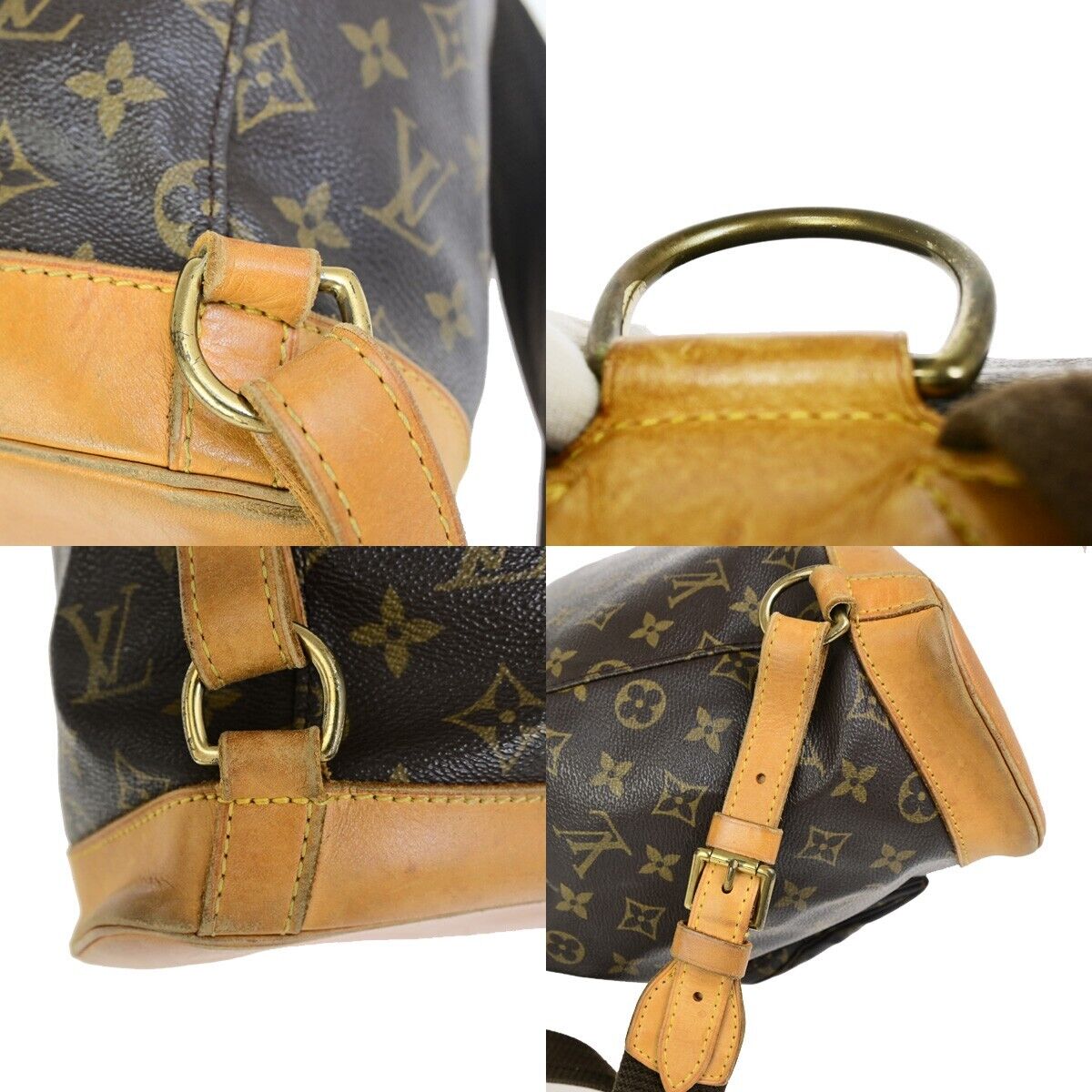 LOUIS VUITTON Montsouris GM Backpack Bag Monogram Leather Brown M51135 70FB218