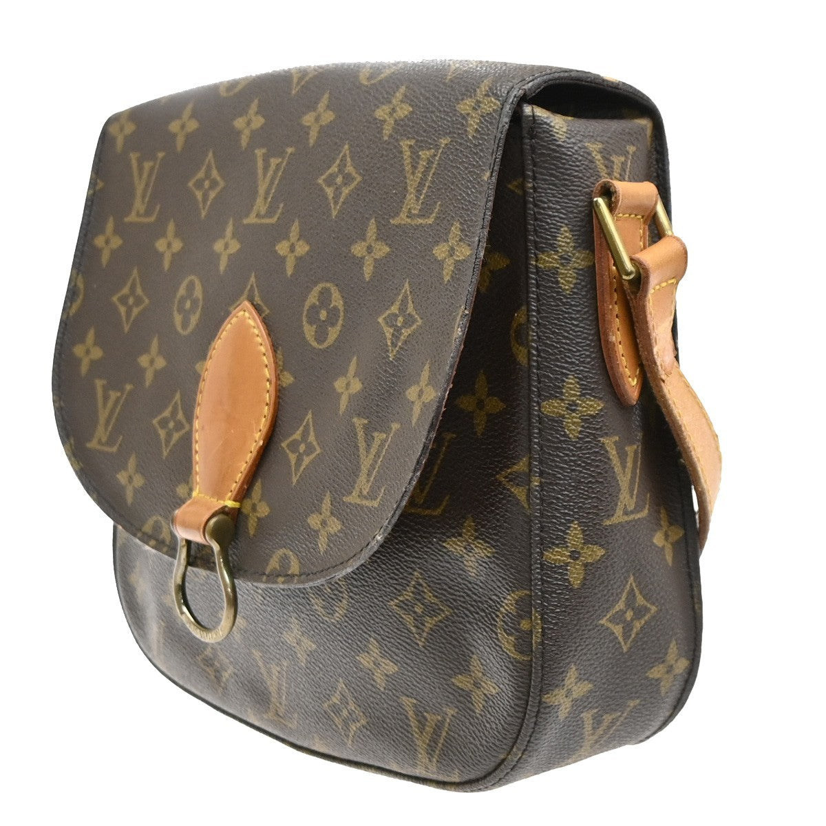 LOUIS VUITTON Saint Cloud GM Shoulder Bag Monogram Leather Brown M51242 86SA019