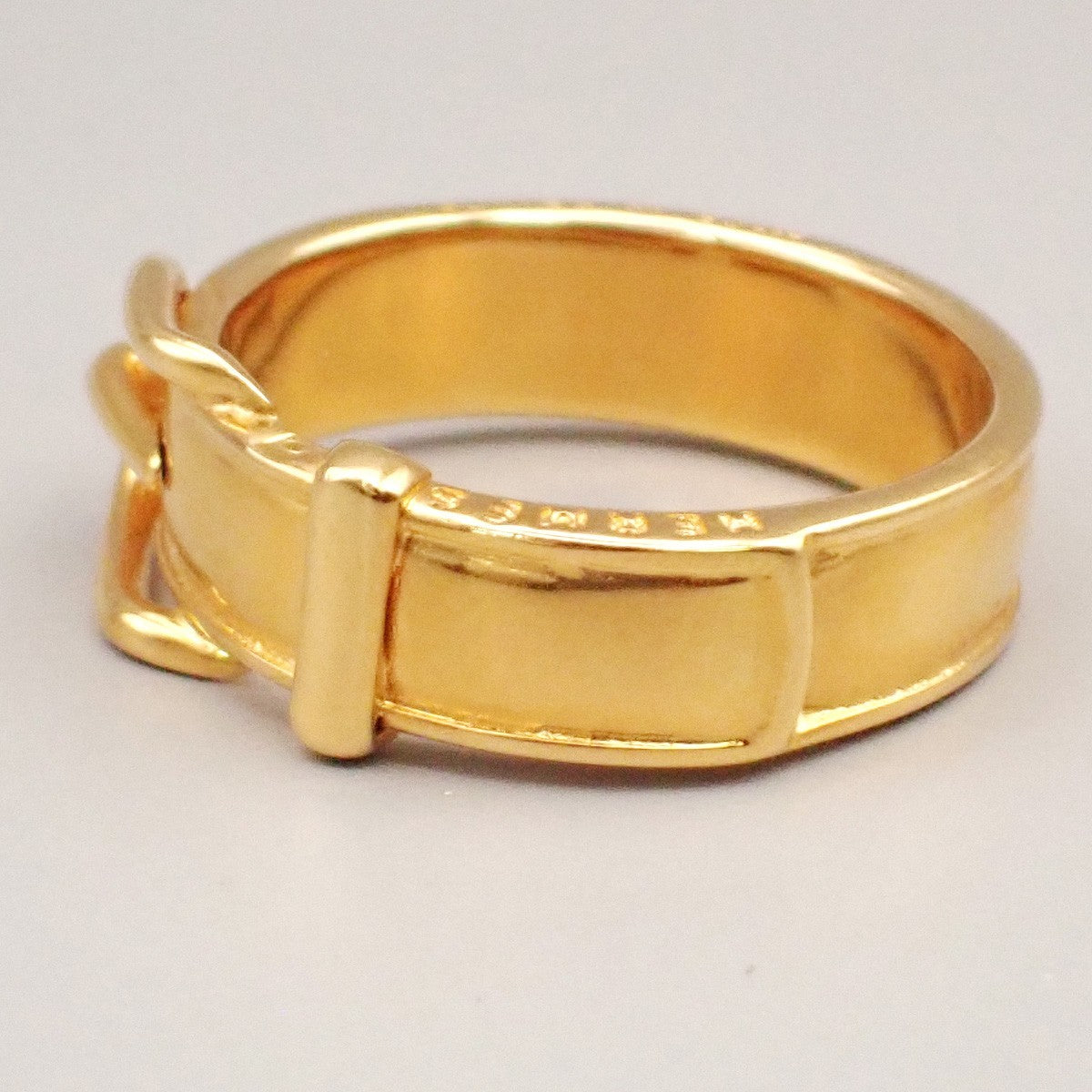 HERMES Logo Belt motif Scarf Ring Gold GHW France Accessories 05MA472