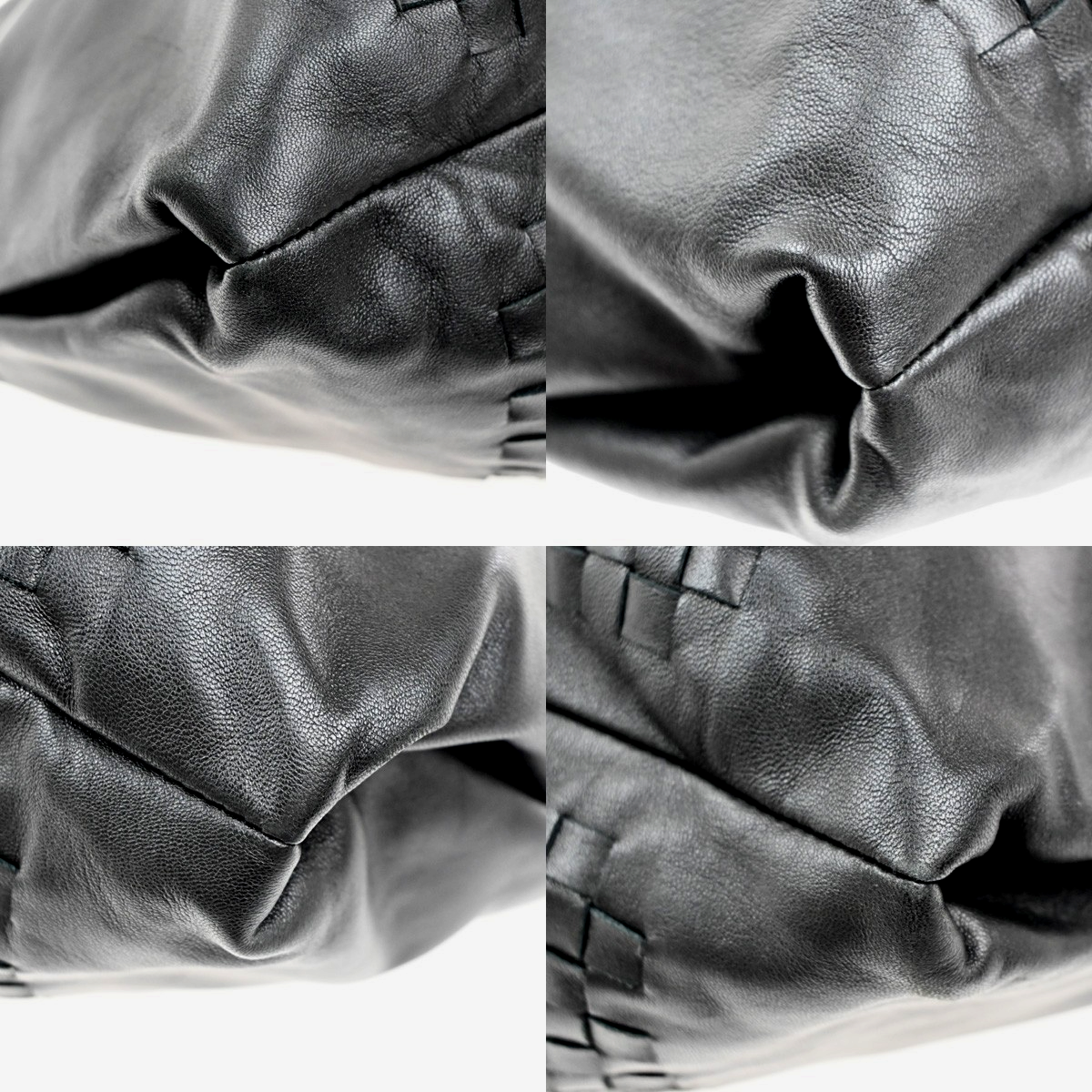 BOTTEGA VENETA Intrecciato Logo Shoulder Bag Leather Black Italy 667RL737