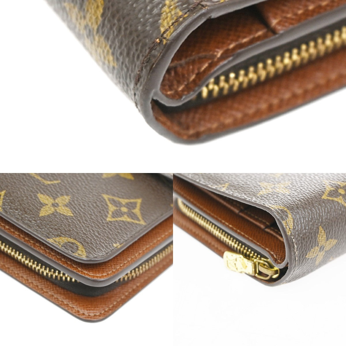 LOUIS VUITTON Porte Papier Zip Bifold Wallet Monogram Leather M61207 62KD008
