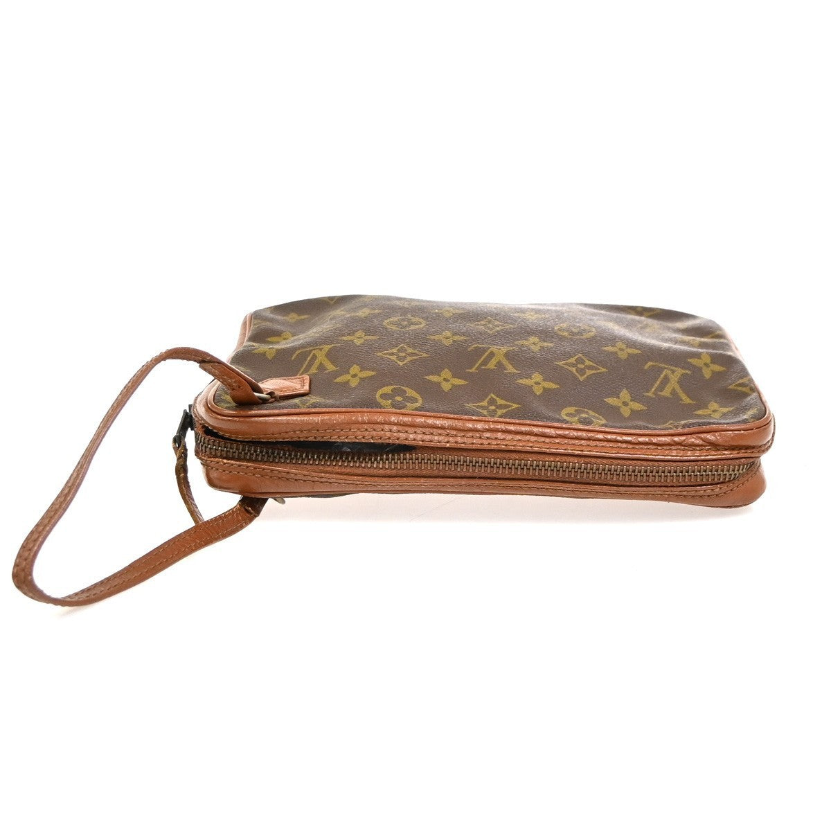 LOUIS VUITTON Logo Pochette Sports Clutch Hand Bag Monogram Leather BN 04KC585