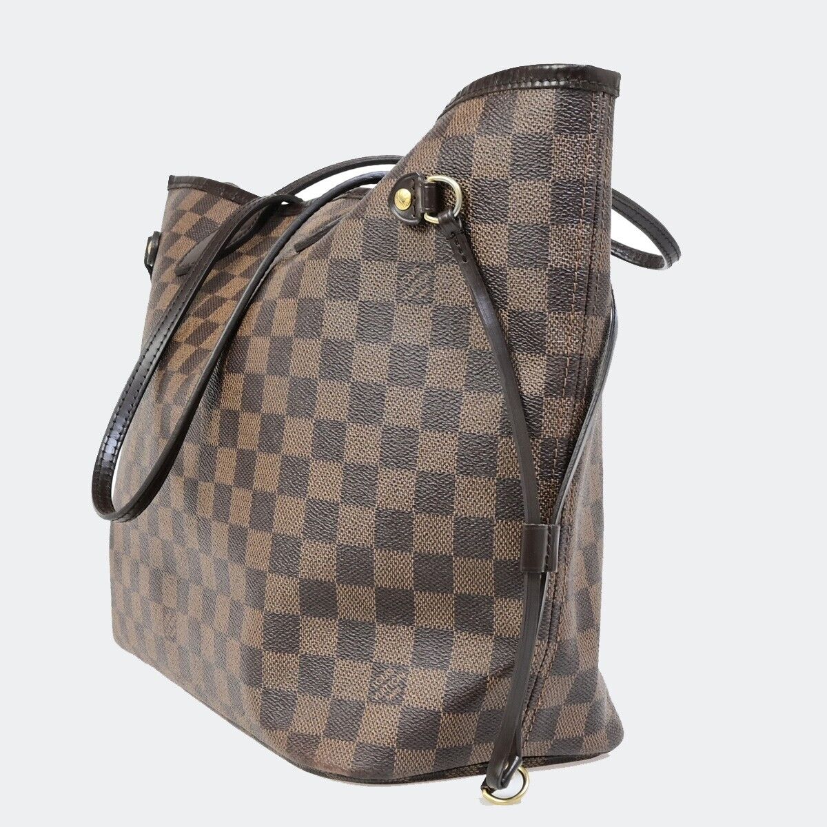 LOUIS VUITTON Neverfull MM Shoulder Tote Bag Damier Leather Brown N51105 90EB850