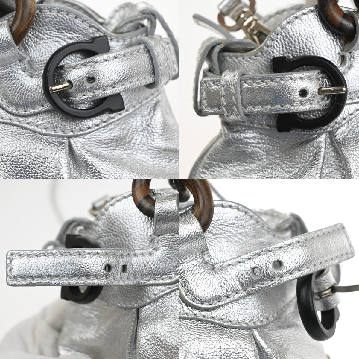 SALVATORE FERRAGAMO Gancini Marissa Chain 2way Shoulder Hand Bag Leather 31MA482